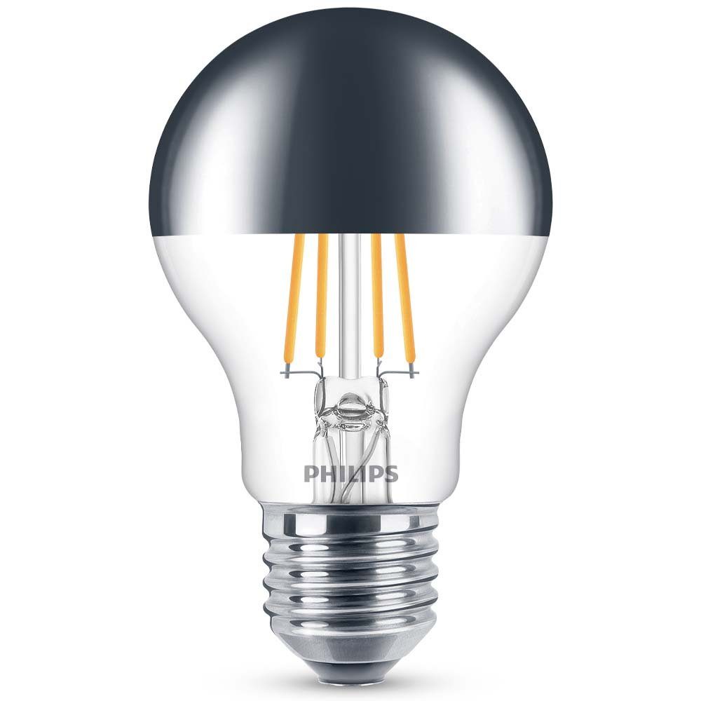 Philips LED-Leuchtmittel LED Lampe ersetzt 50W, E27 A60, n.v, warmweiss Kopfs, Standardform