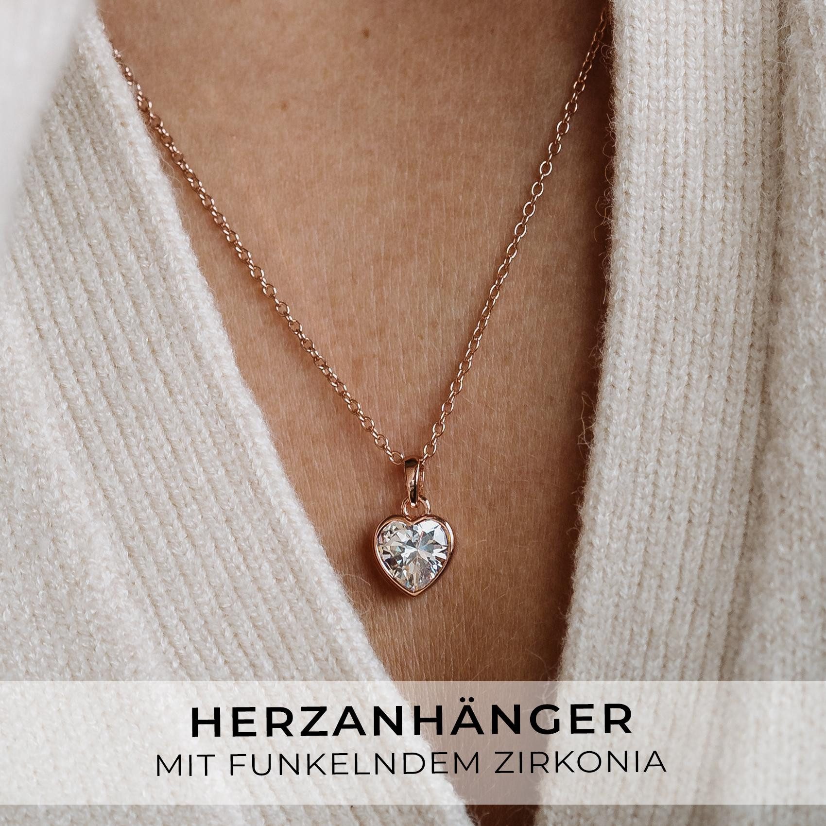 Amoonic Herzkette Halskette Damen Silber 925 günstig online kaufen