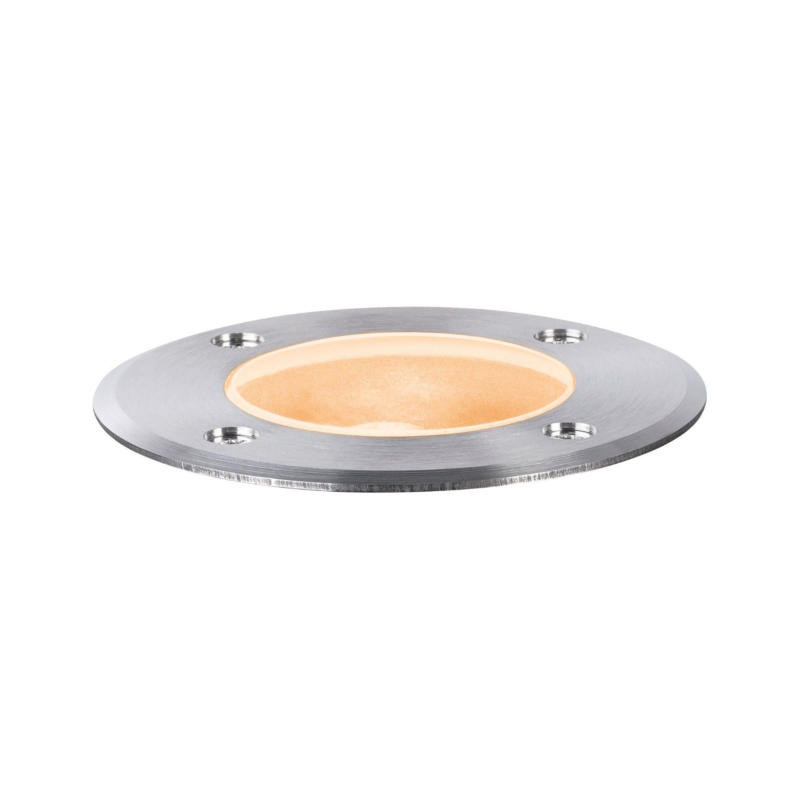 Paulmann LED Einbauleuchte IP65 110mm 2200K 4,3W 320lm 230V Edelstahl gebürstet, Kunststoff, LED fest integriert, Bodeneinbauleuchte Goldlicht insektenfreundlich