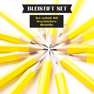 Tritart Bleistift Bleistift Set - 160 HB Bleistifte für Schule + Büro, (1-tlg)