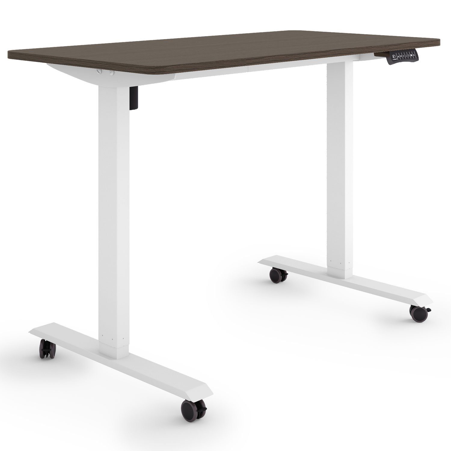 Rollen Tischplatte: Schreibtisch 120 Schreibtisch Ebenholz ETX-121 Weiß ESMART auf Germany, ESMART / höhenverstellbarer Rahmen: cm 60 x Elektrisch