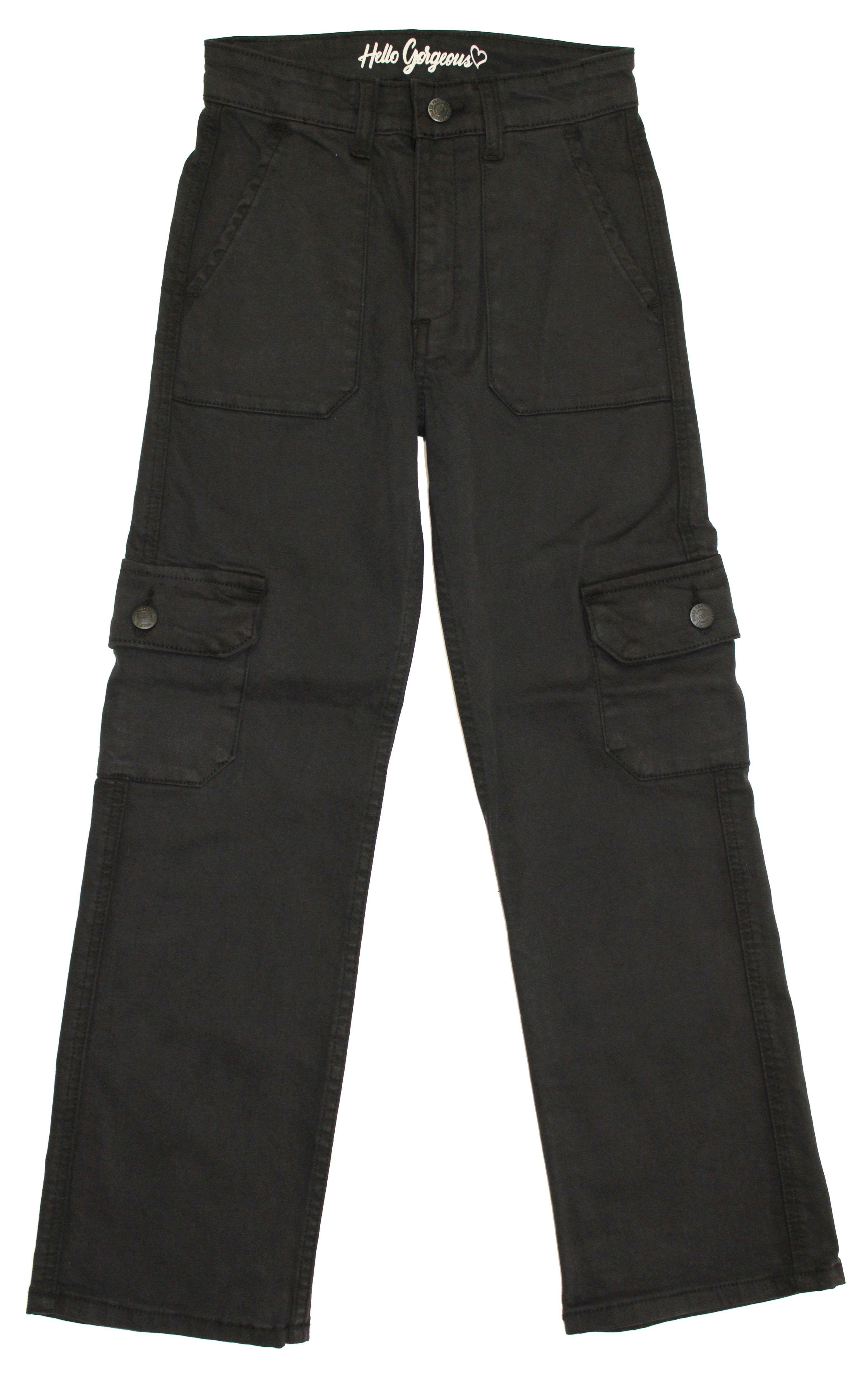 THREE OAKS Cargohose Mädchen Cargohose M330206 990 Schwarz (1-tlg)