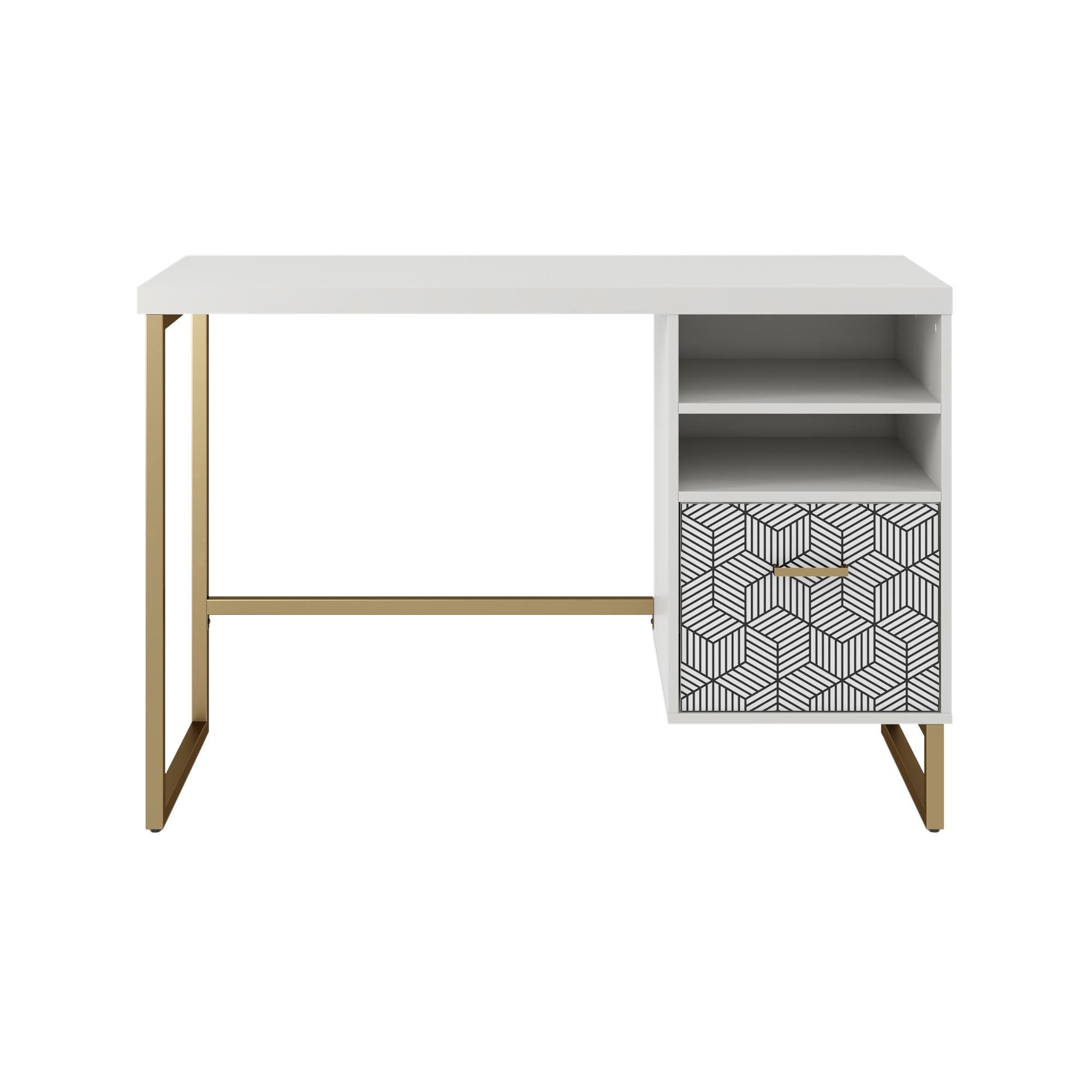 loft24 Schreibtisch Scarlett, mit Schublade, Metallgestell günstig online kaufen