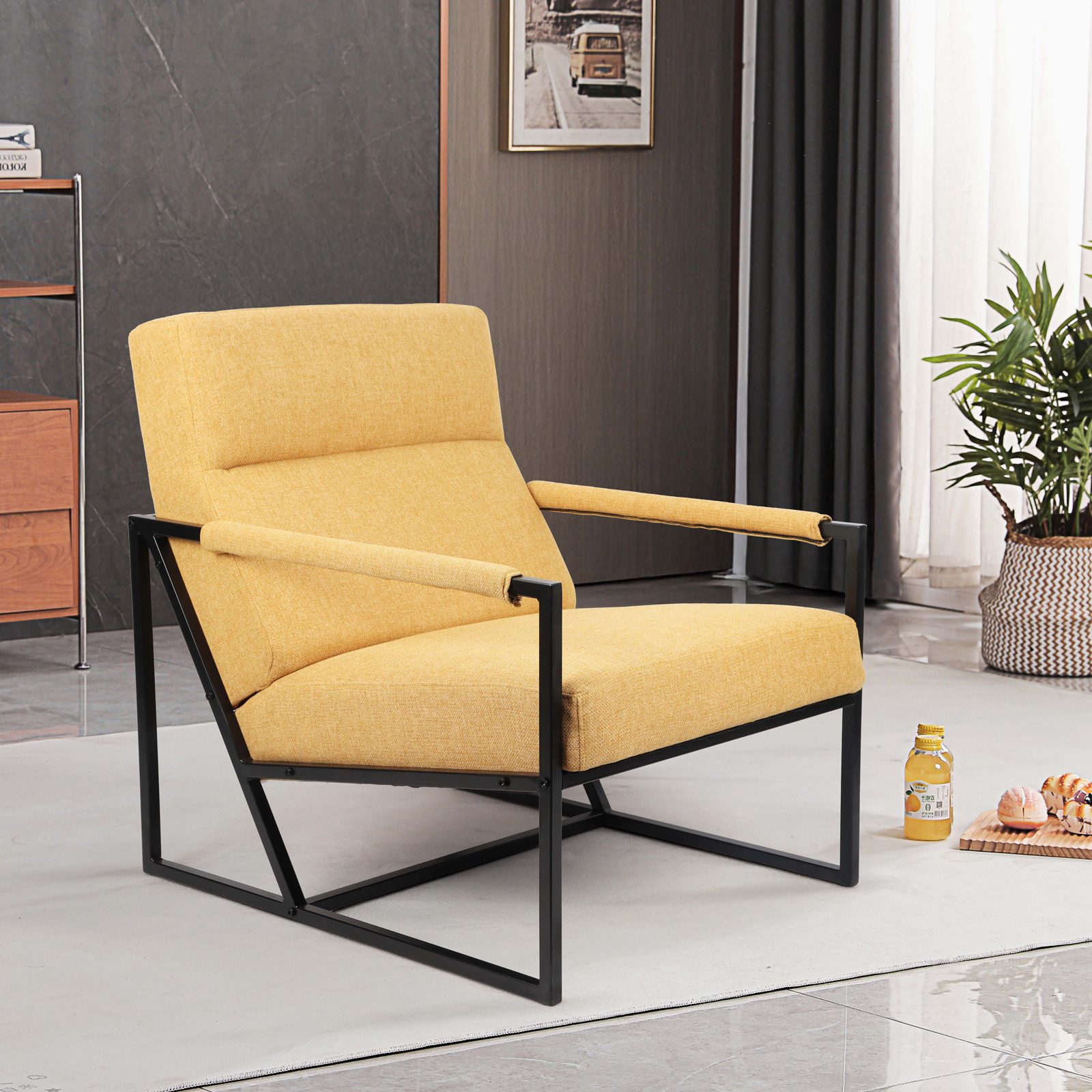 SVITA Cocktailsessel CHRIS, Loungesessel mit Armlehnen, Stoffbezug, Senfgel günstig online kaufen