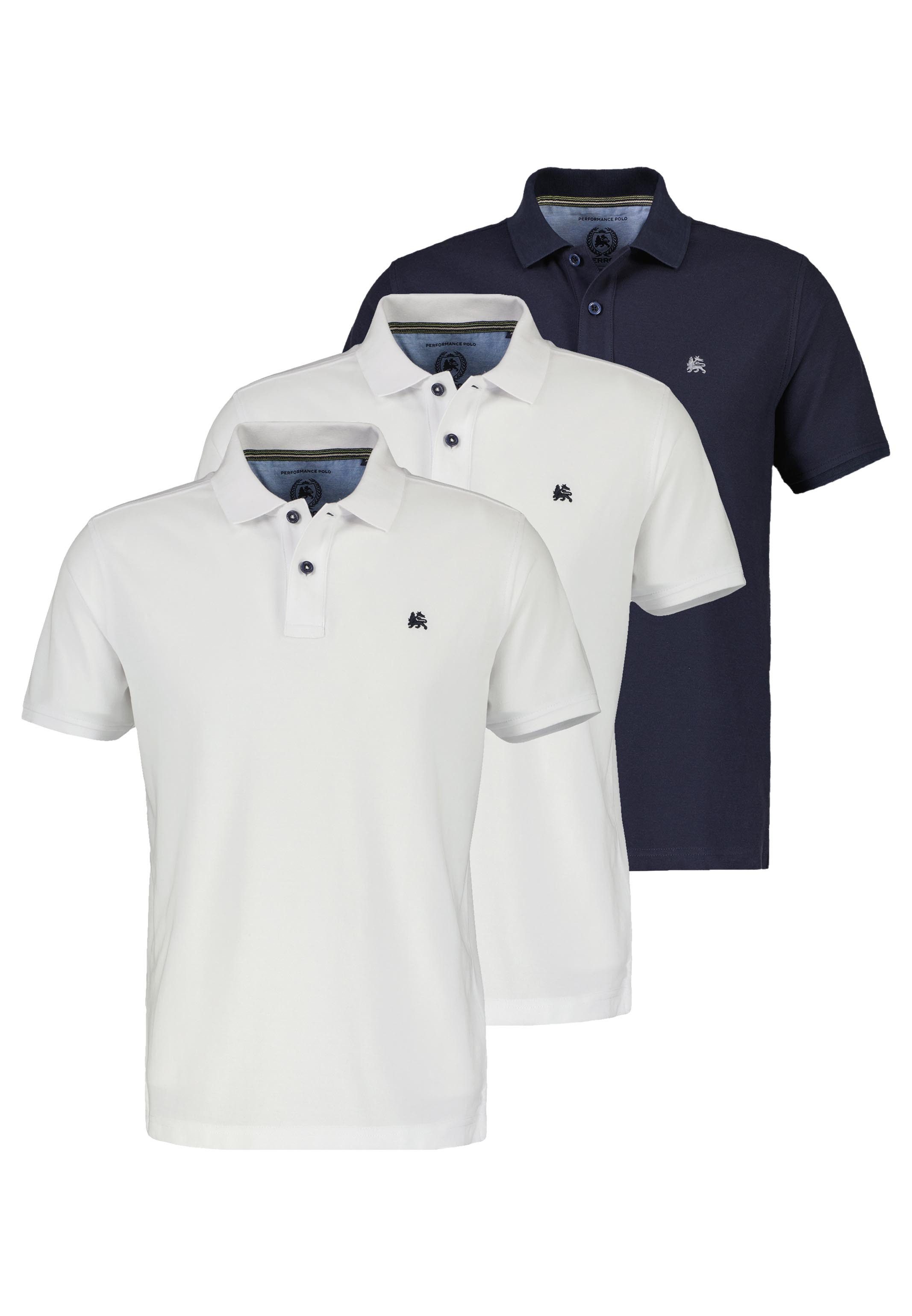 LERROS Poloshirt 3er Pack Basic (Spar-Set, 3-tlg) Poloshirt - Baumwolle - Atmungsaktiv - Leichte Piqueware