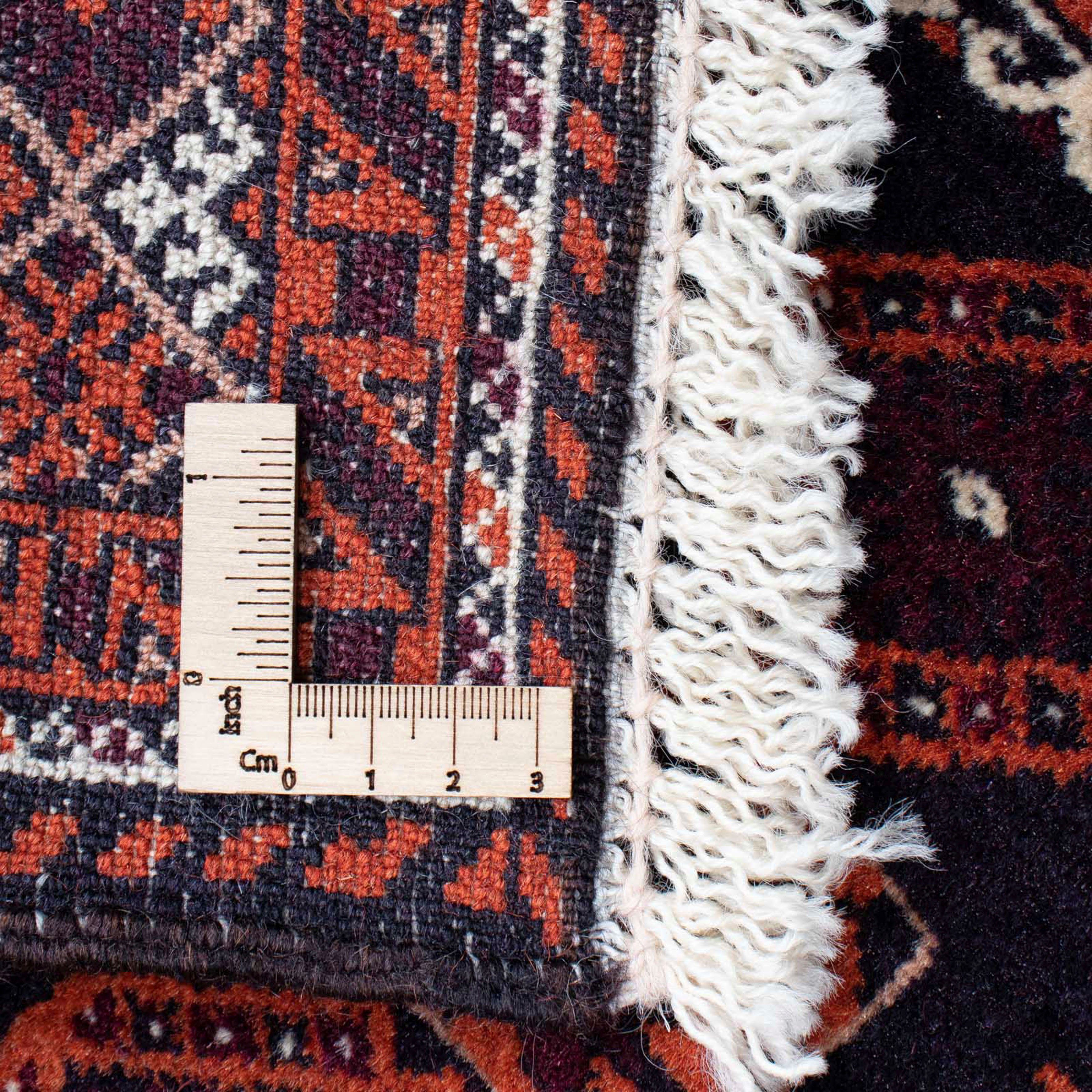 Zertifikat Belutsch mit Orientteppich Wohnzimmer, - morgenland, mm, 100 rechteckig, cm 8 - Höhe: Handgeknüpft, Einzelstück dunkelblau, 150 x