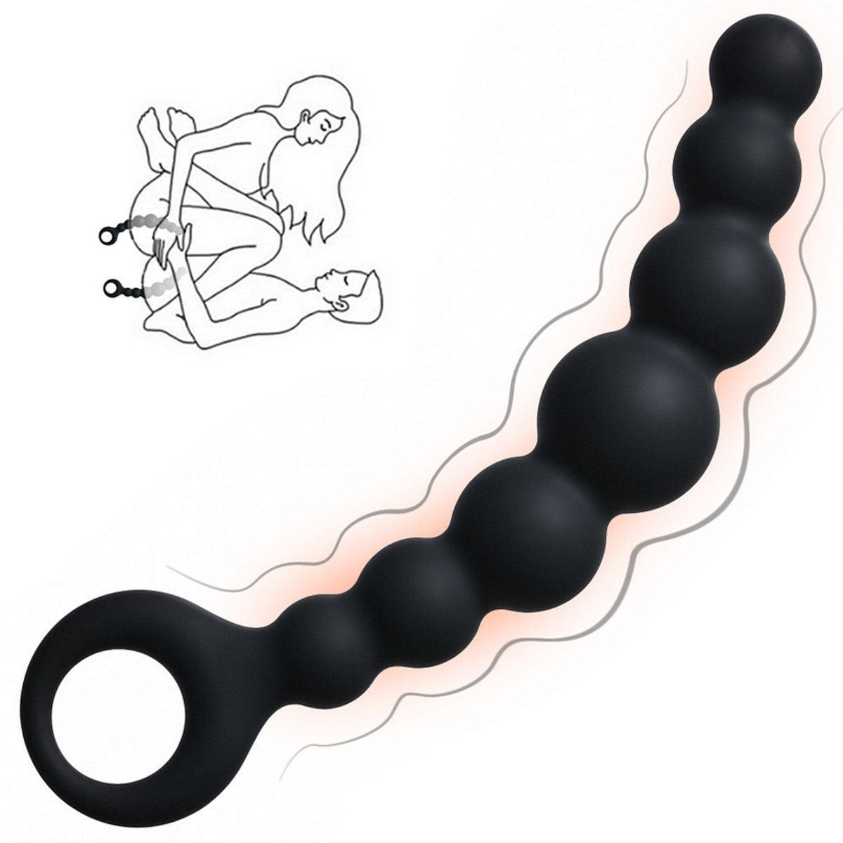 Männer und ergonomischer Anal-Stimulator 7 Frauen, TPFSecret 17,9cm, Dildo Anal unterschiedlichem mit Analdildo - für und Kugeln, Durchmesser Lila