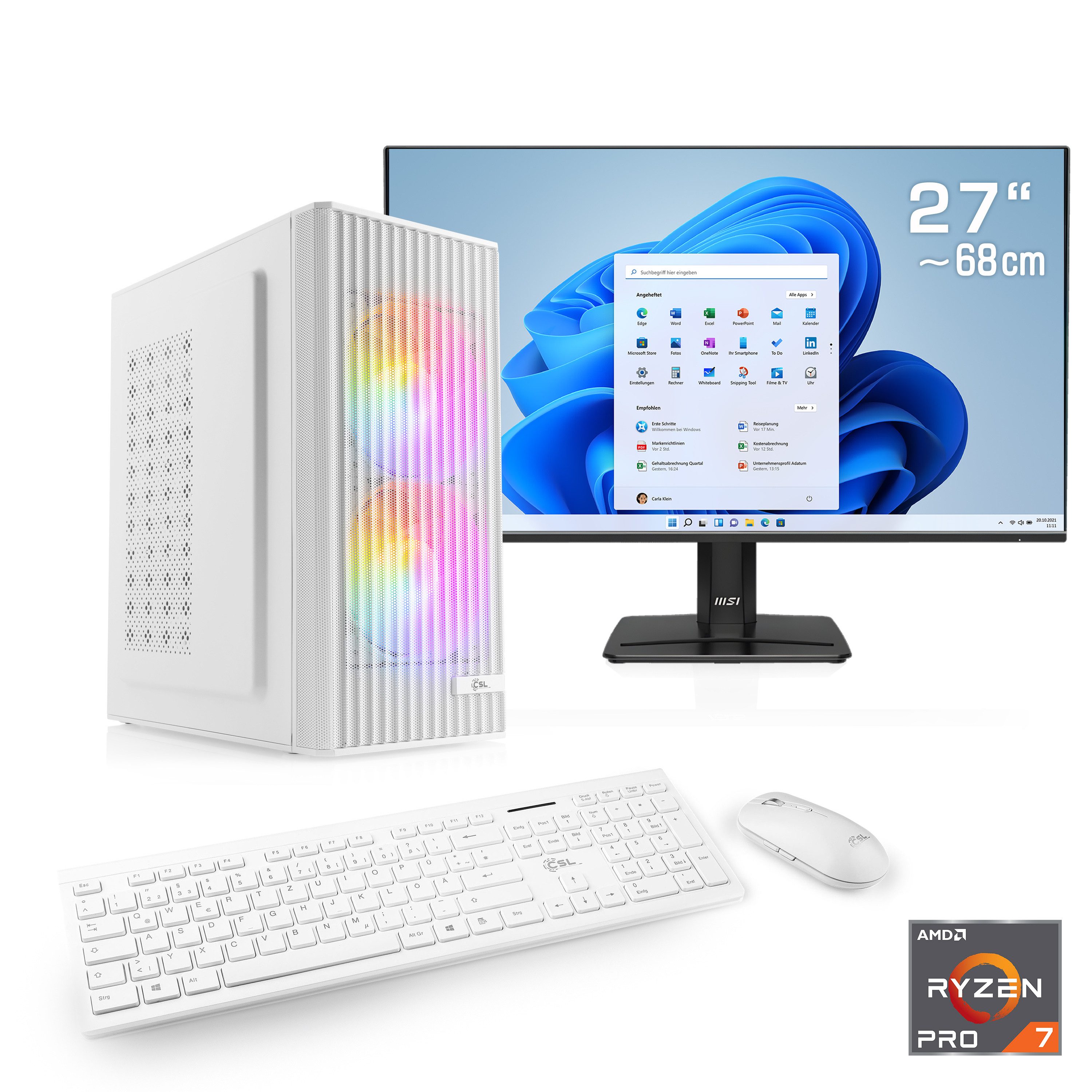 CSL Spectrum V25272 PC-Komplettsystem (27", AMD 5755G, Intel® Graphics, 4 Xe Cores, 32 GB RAM, 1000 GB SSD)