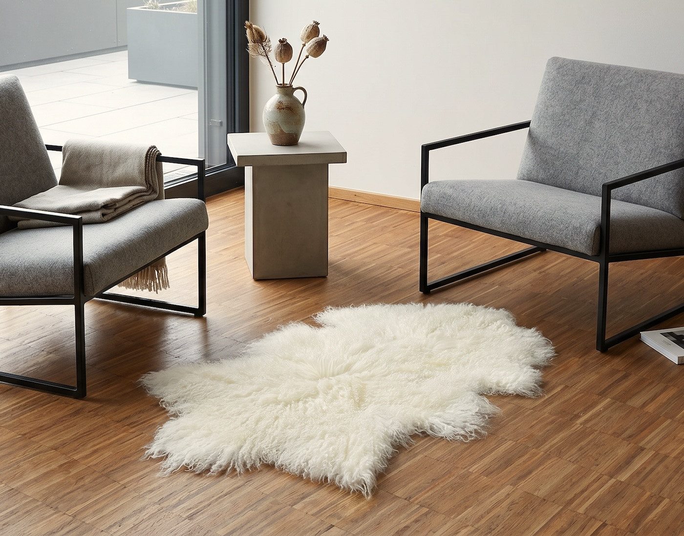 Überwurf TIBET LAMMFELL COUCH AUFLAGE DECKE SINGEL DUO & QUATTRO, KUHFELL online & NOMAD