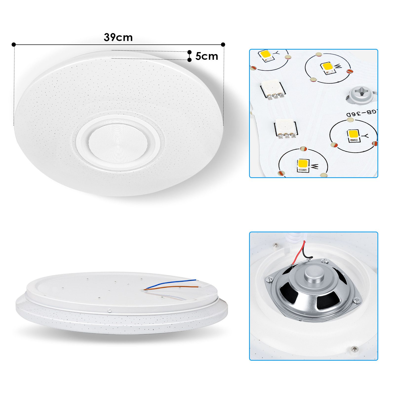 Clanmacy LED Deckenleuchte 24W Deckenlampe mit günstig online kaufen