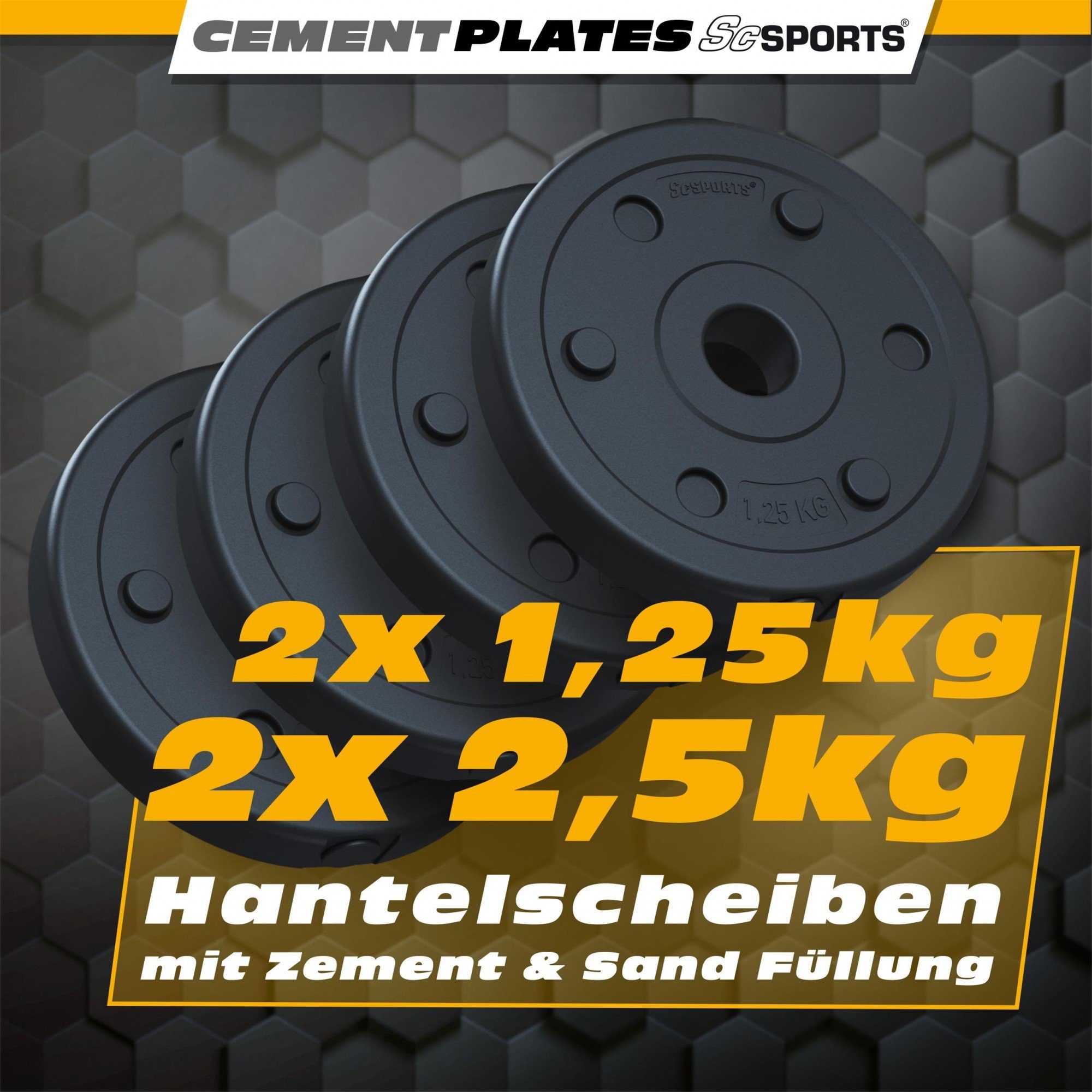 ScSPORTS® Hantel-Set 30kg Gewichte Kunststoff Hantelset 120cm Hantelstange