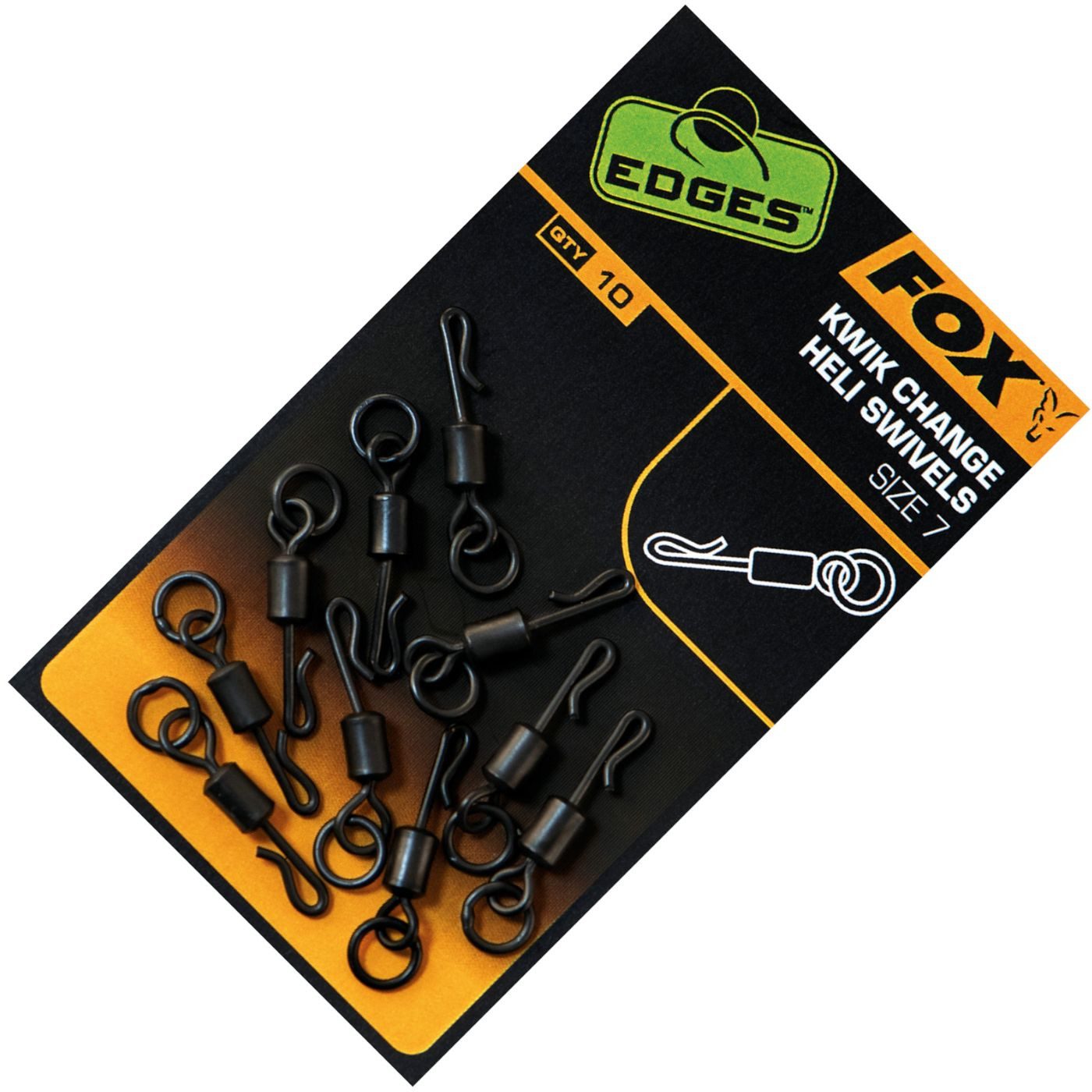 Schnurverbinder Fox Edges Kwik change heli swivels Gr. 7 - 10 Ringwirbel