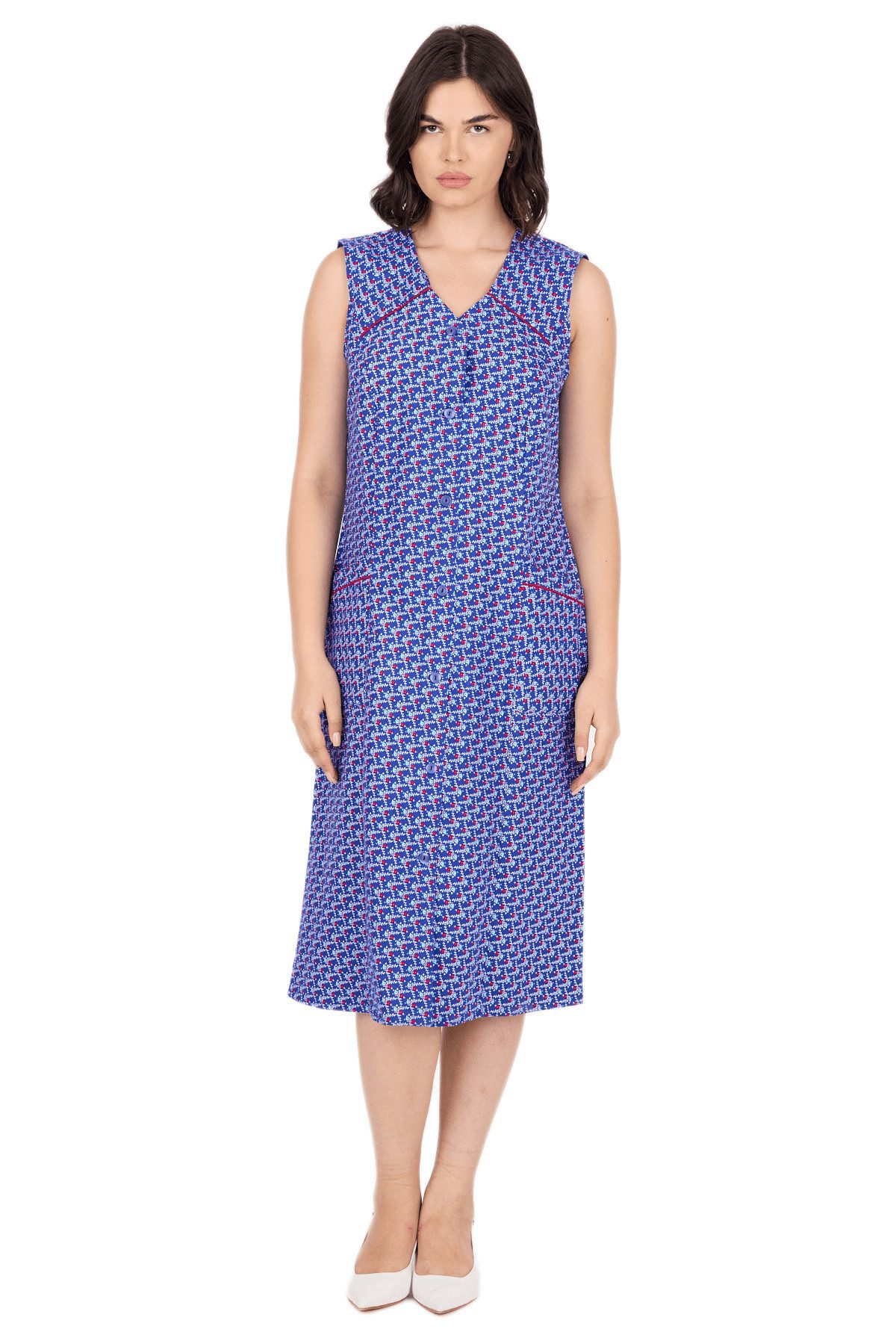 Phistan Tunikakleid Kittel mit Knöpfen – Blumenmuster günstig online kaufen