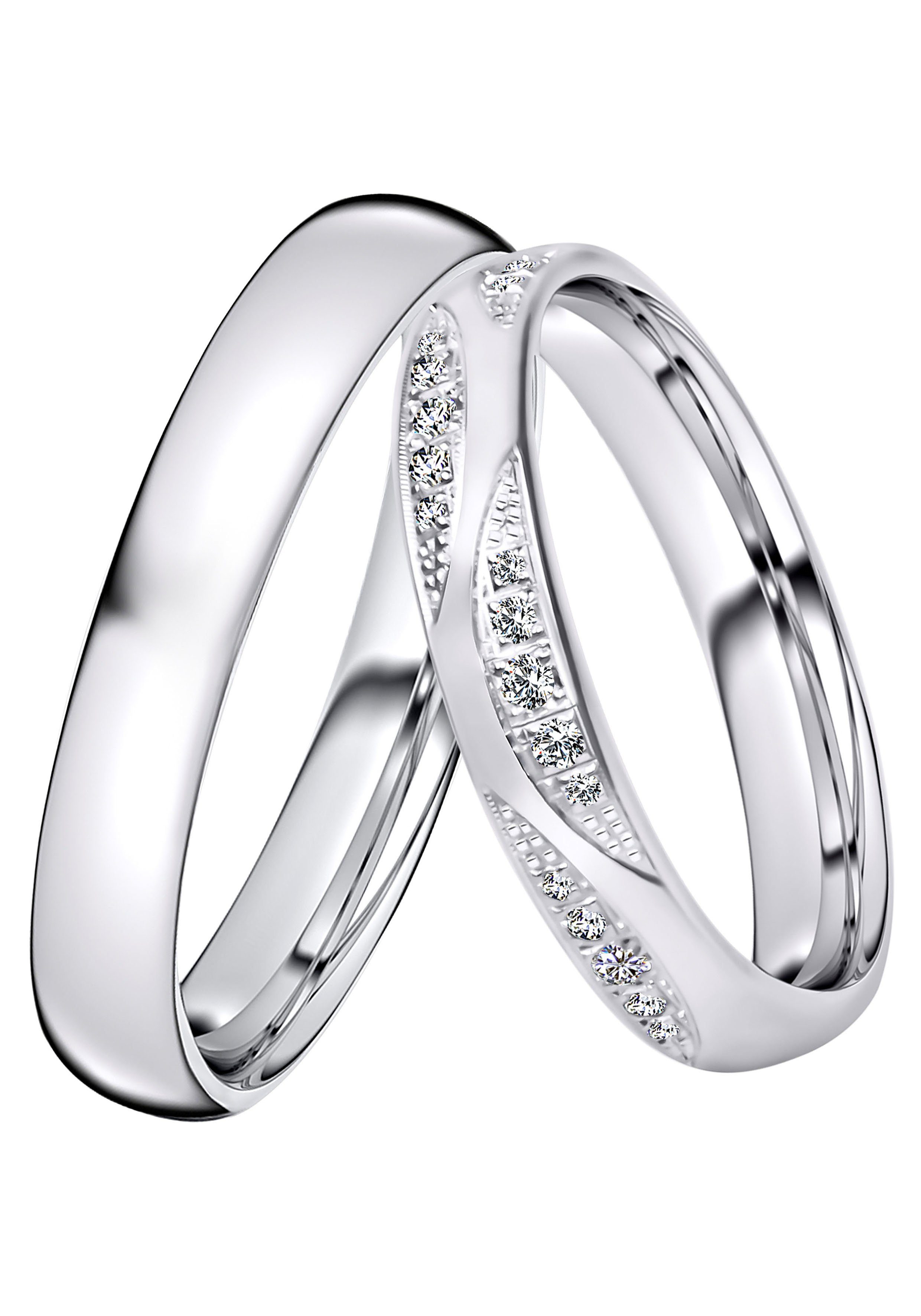 DOOSTI Trauring Schmuck Geschenk Silber 925 Trauring Ehering Partnerring LIEBE, mit o. ohne Zirkonia silberfarben