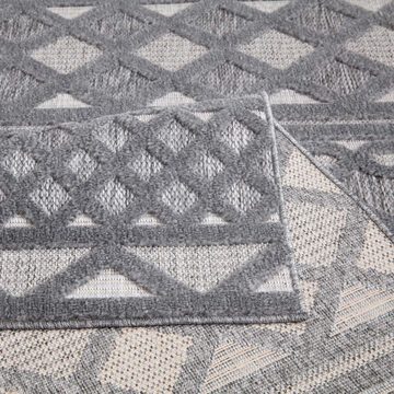 Teppich In-& Outdoorteppich Santorini 435, 3D-Effekt, Boho-Look, Carpet City, rechteckig, Höhe: 5 mm, Wetterfest & UV-beständig für Terrasse, Balkon, Küche, Flur