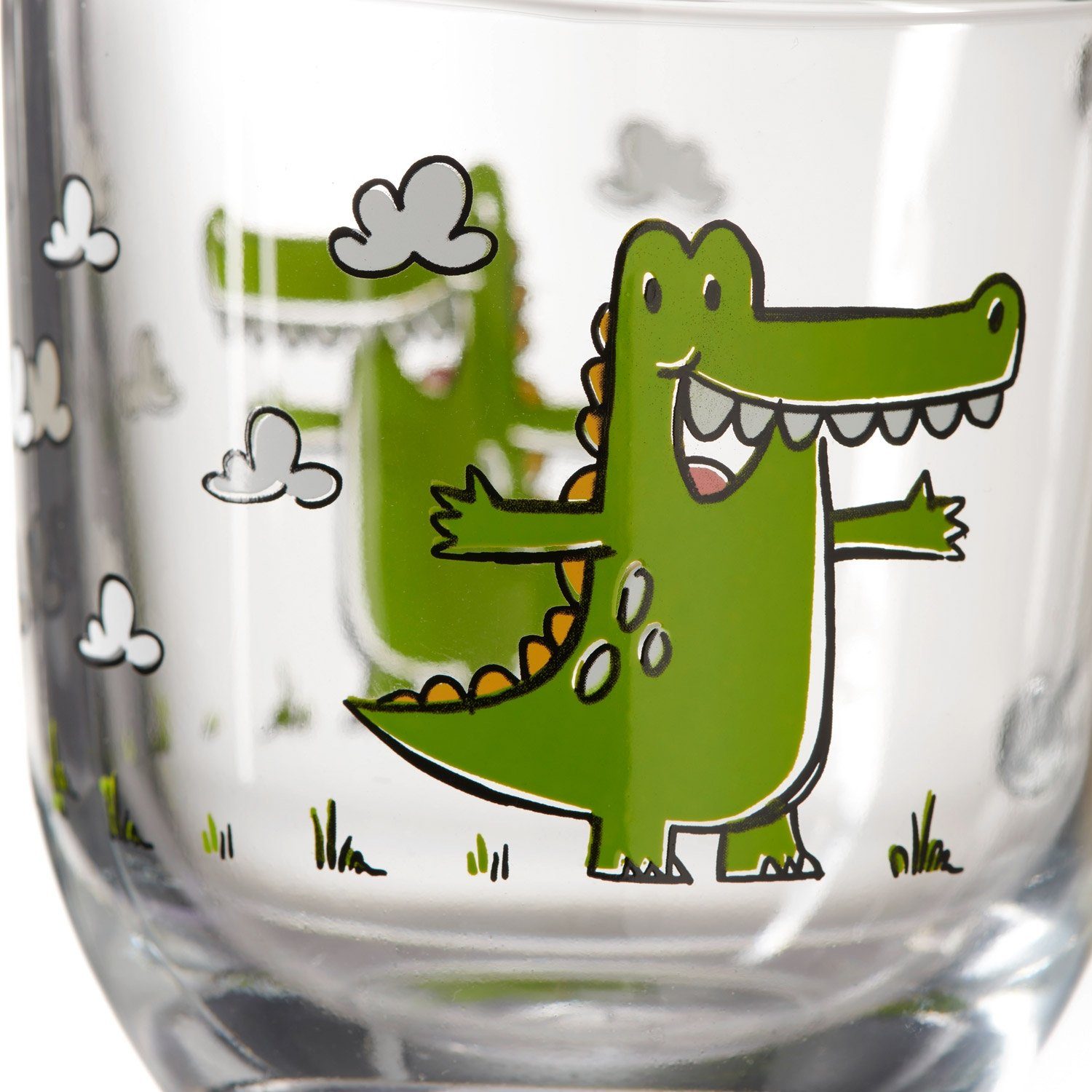 LEONARDO Tasse BAMBINI, Tasse, Transparent, Weiß, Grün, 280 ml, Glas
