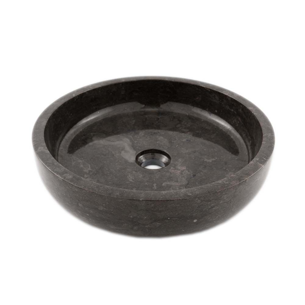 wohnfreuden Aufsatzwaschbecken Marmor Waschbecken MILO 40 cm rund (Kein Set), 8_581