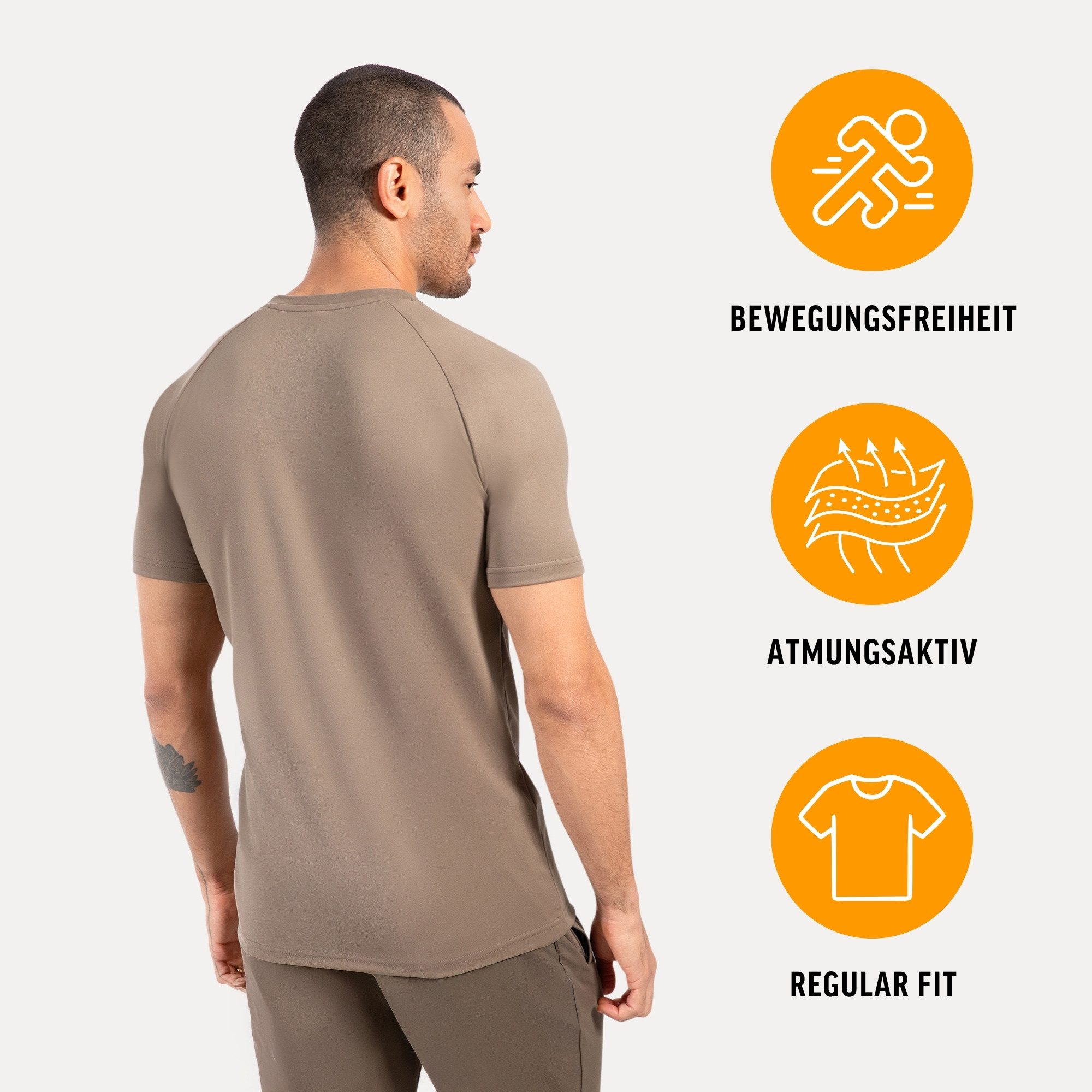 Smilodox T-Shirt Delian, Atmungsaktives Shirt mit 3D Rubber Print, Funktionsshirt mit Raglan-Schnitt Kurzarmshirt Sport Training Freizeit Alltag