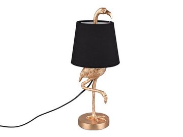 meineWunschleuchte LED Tischleuchte, LED wechselbar, Warmweiß, große ausgefallene Designer-lampe Tierlampe Fensterbank gold-en H 33cm