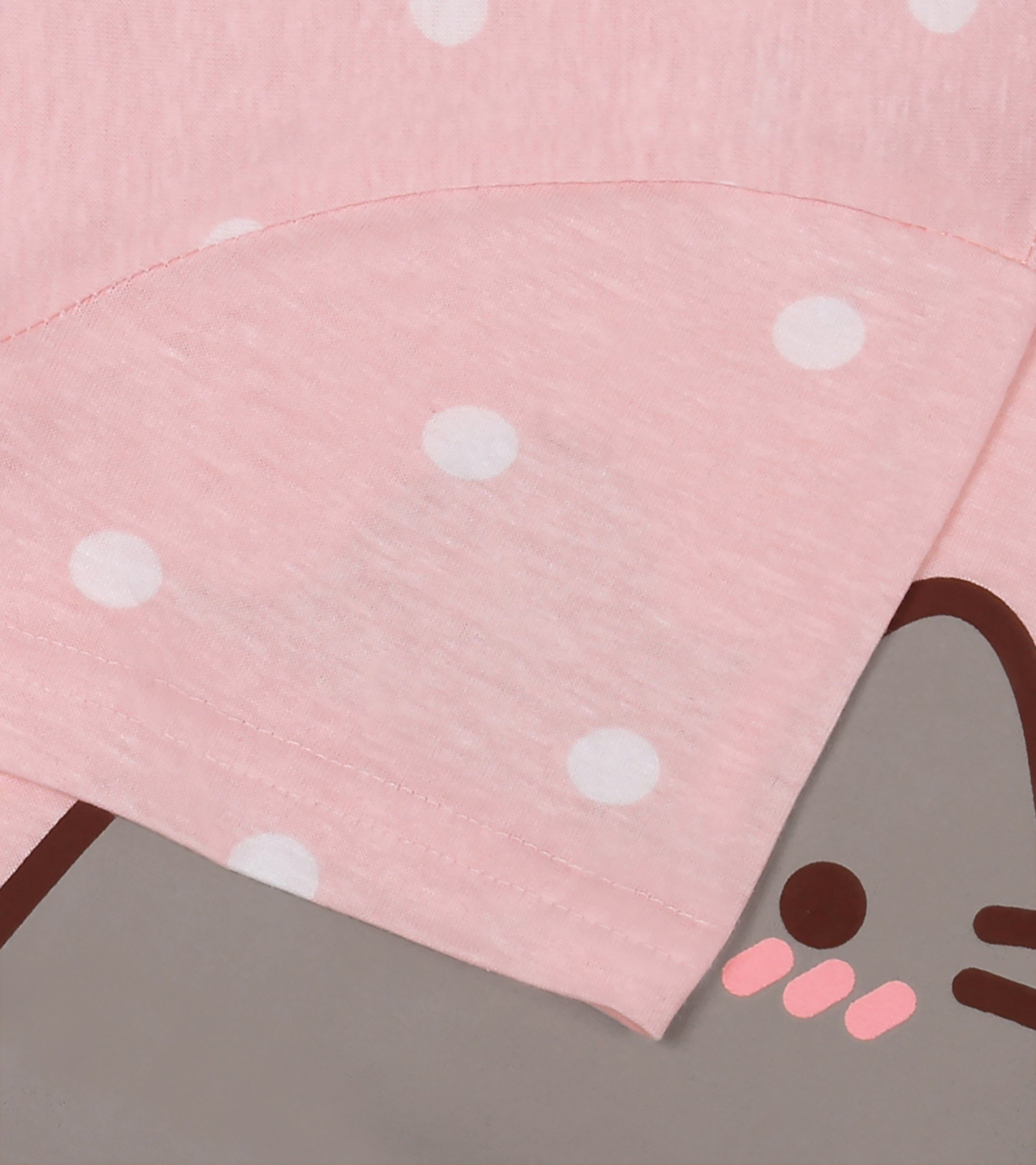 Sarcia.eu Nachthemd Pusheen Damen Nachthemd kurzarm, gepunktet, 100% Baumwolle