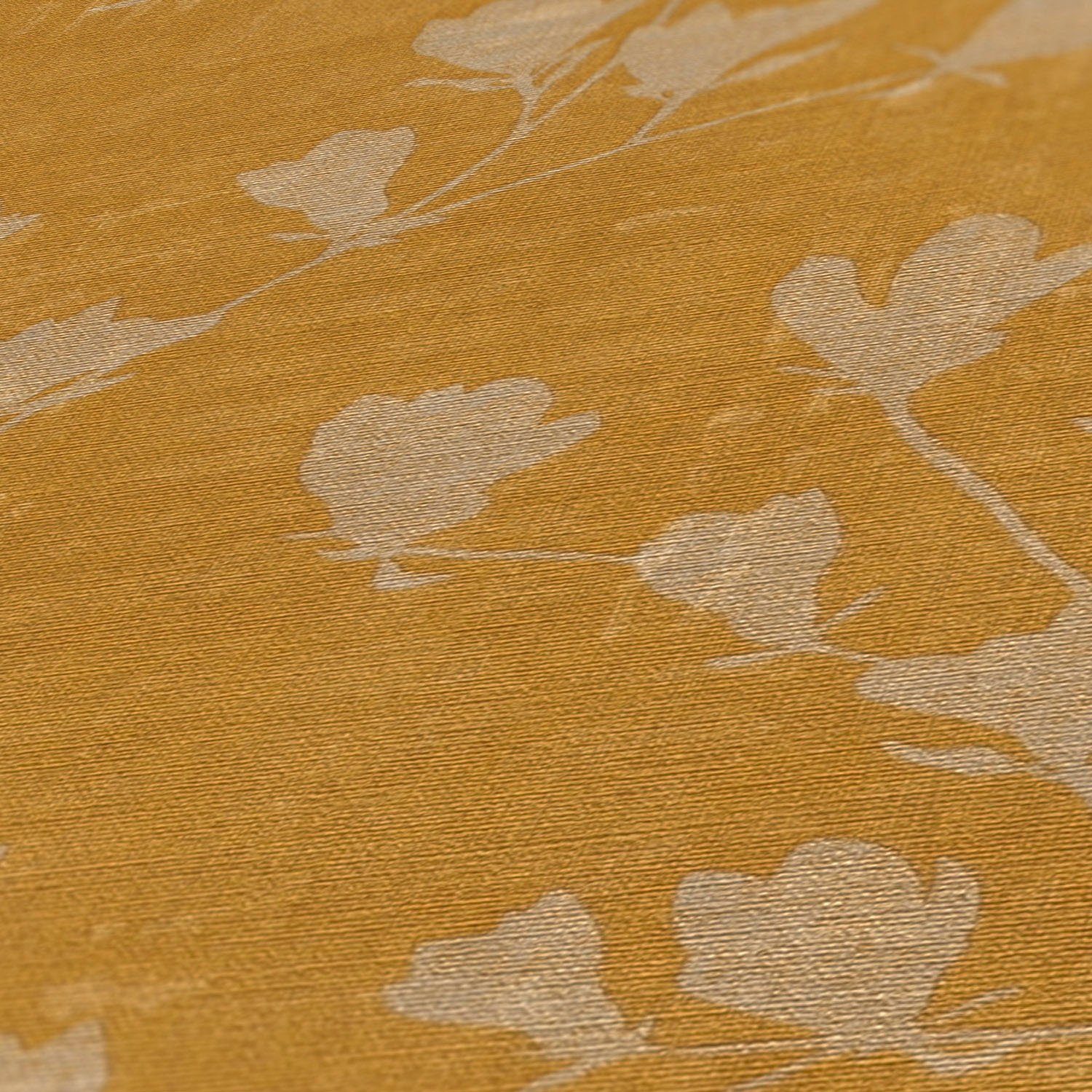 Vliestapete Création Nara leicht St), Blätterranke, (1 matt, strukturiert, Gelb,Gold,Beige A.S. Tapete Natur