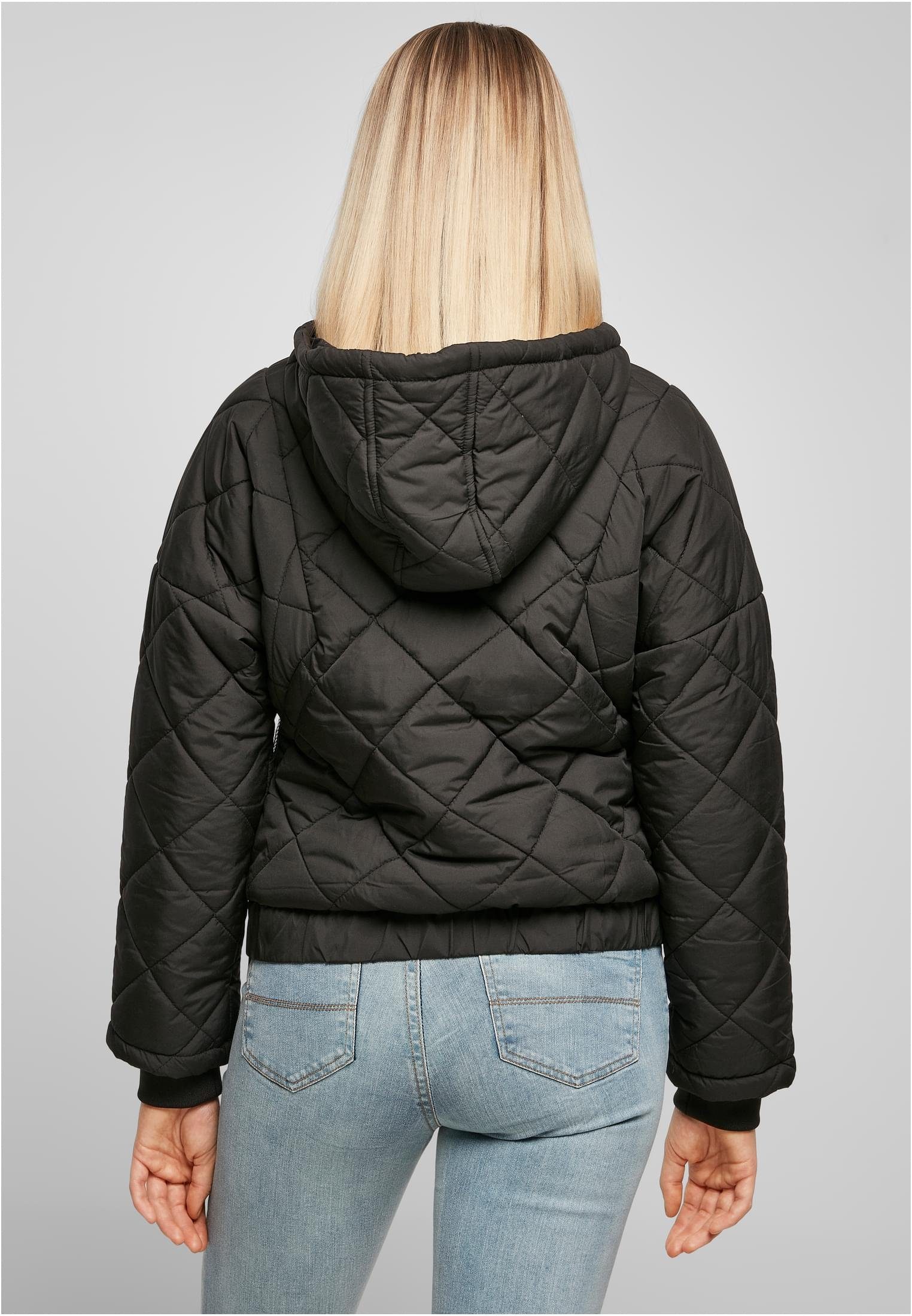 Jacket URBAN Winterjacke Pull black CLASSICS Damen Oversized Ladies Quilted (1-St) Over Diamond