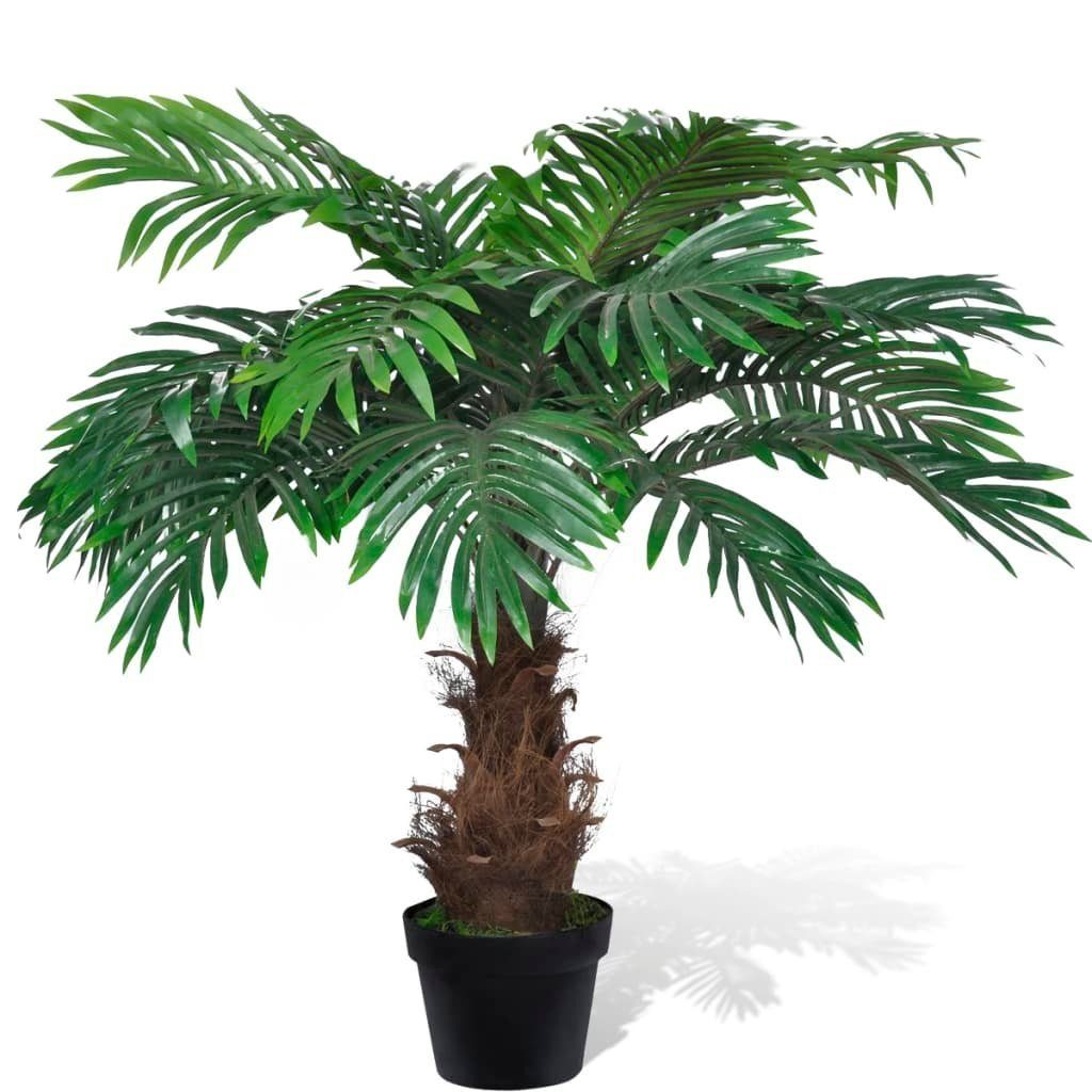 Kunstpflanze Naturgetreue Künstliche Cycus-Palme mit Topf 80 cm