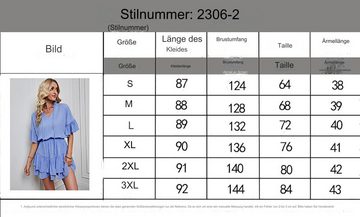 BlauWave Maxikleid Casual Loose Short T Shirt Kleider (1-tlg., Sommerkleider Damen) Cute Flowing Dolls Kleider