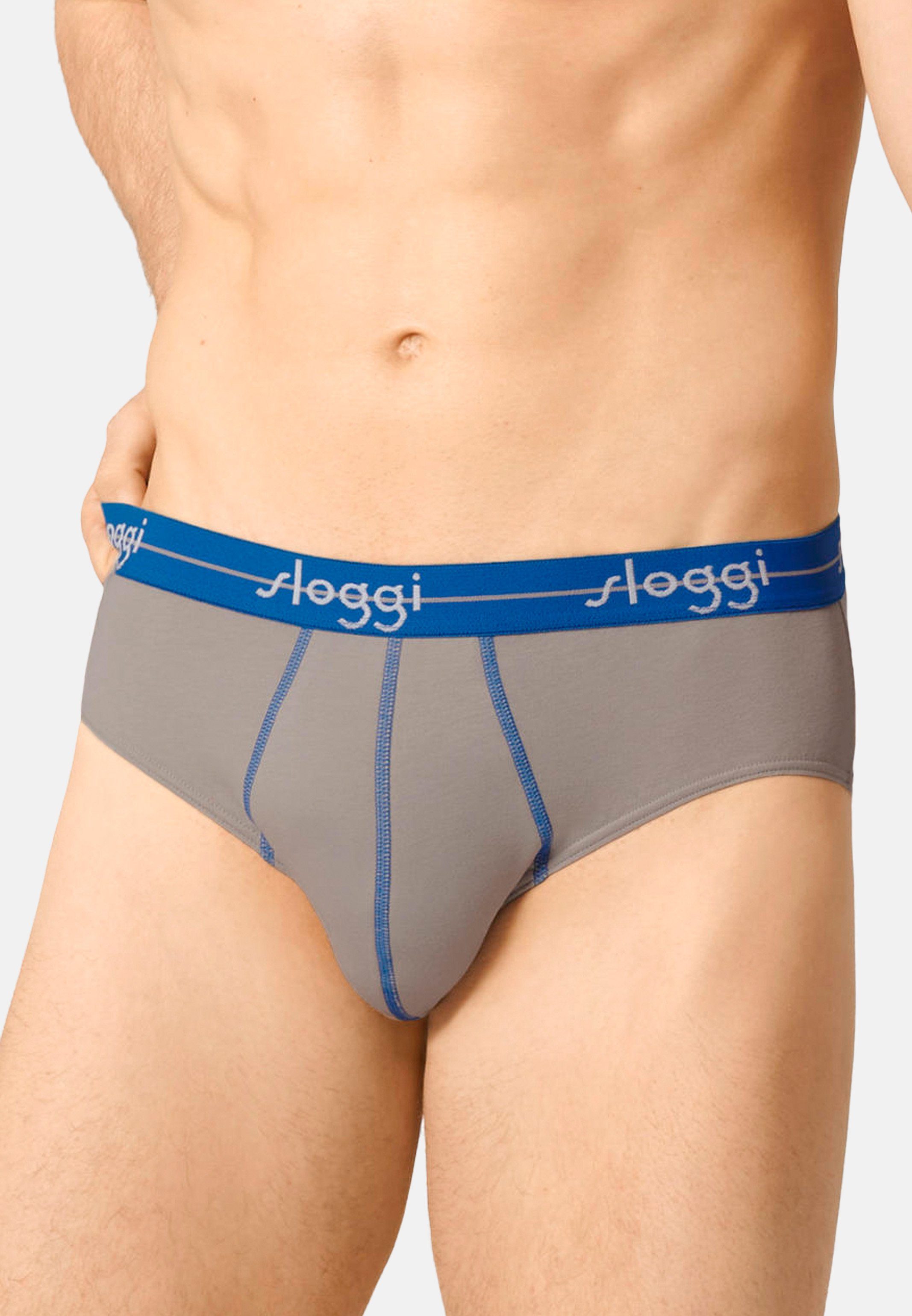 Sloggi Slip 6er Ohne Baumwolle - Slip / Pack (Spar-Set, Start Unterhose Midi Mehrfarbig - Eingriff 6-St) 