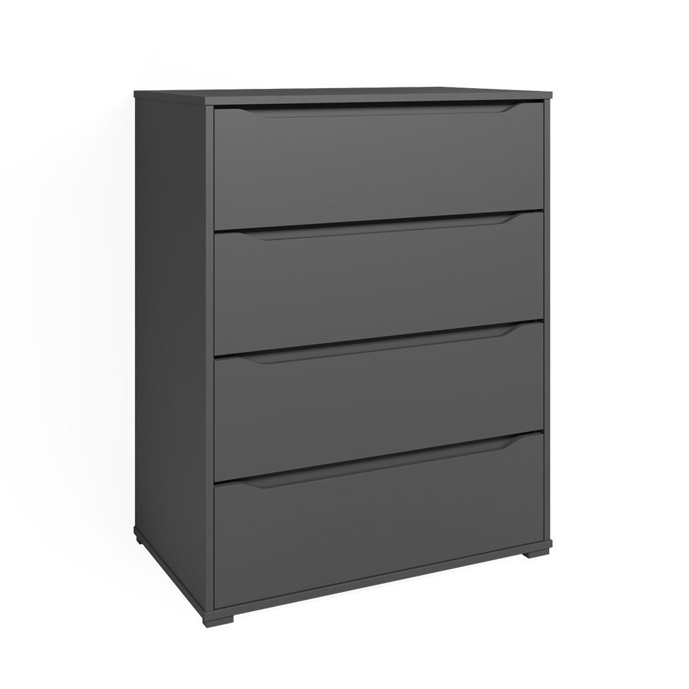 Kommode Ruben, Anthrazit, 80.2 x 101.6 cm mit 4 Schubladen