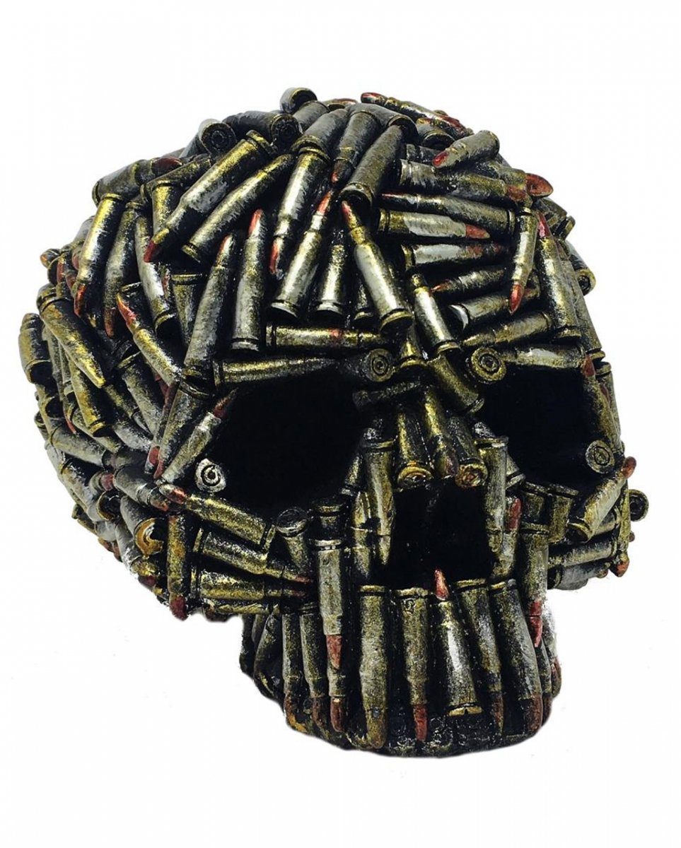 Dekoobjekt Morbider Totenkopf mit Patronenhülsen als Deko