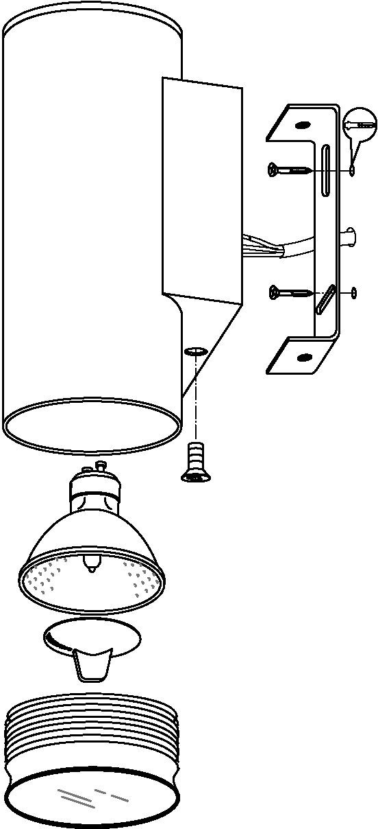 EGLO Wandleuchte RIGA, LED wechselbar, Warmweiß, Wand-/Deckenleuchte, L6,5 x H15 x AL9,5 cm, 1X2,8W inkl.