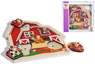 Eichhorn Puzzle 5 Teile Kinder Holz Puzzle mit Sound Bauernhof 100005415, 5 Puzzleteile
