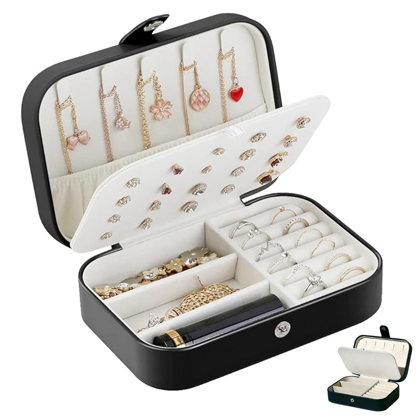 OKWISH Schmuckkasten Schmuckkästchen Schmuckaufbewahrung 2stöckige Schmuckb günstig online kaufen