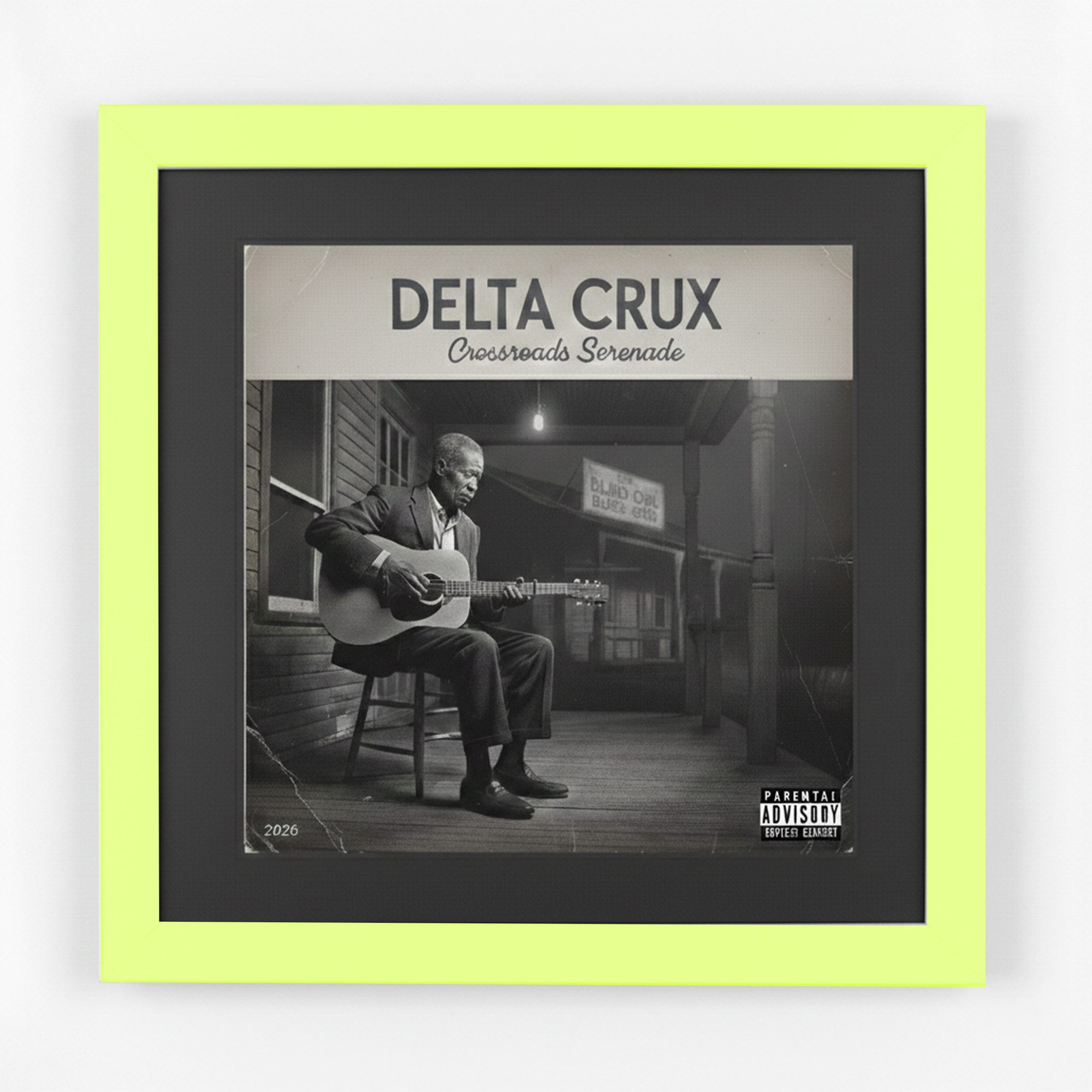 K-Möbel Bilderrahmen Schallplatten Rahmen für das Cover, (1 St), Mit Passepartout