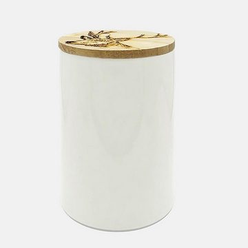 440s Aufbewahrungsdose Selbrae House Vorrats-Dose aus Keramik mit graviertem Holzdeckel (Stück)
