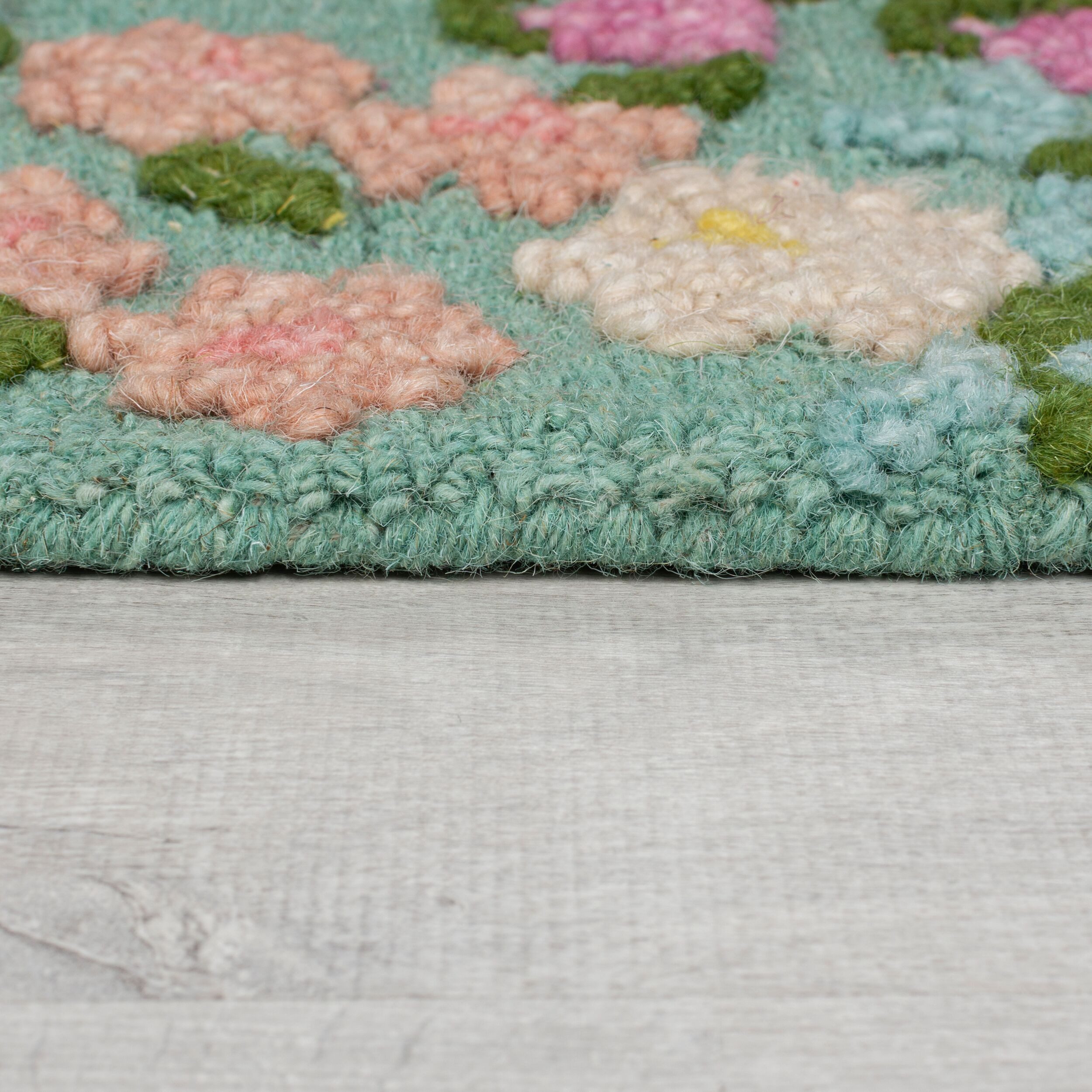 FLAIR RUGS Wollteppich Emilia Floral, Hoch-Tief-Struktur, rechteckig, Höhe: 9 mm, florales Design, Wohnzimmer, Schlafzimmer, Esszimmer – Bild 4 von 5