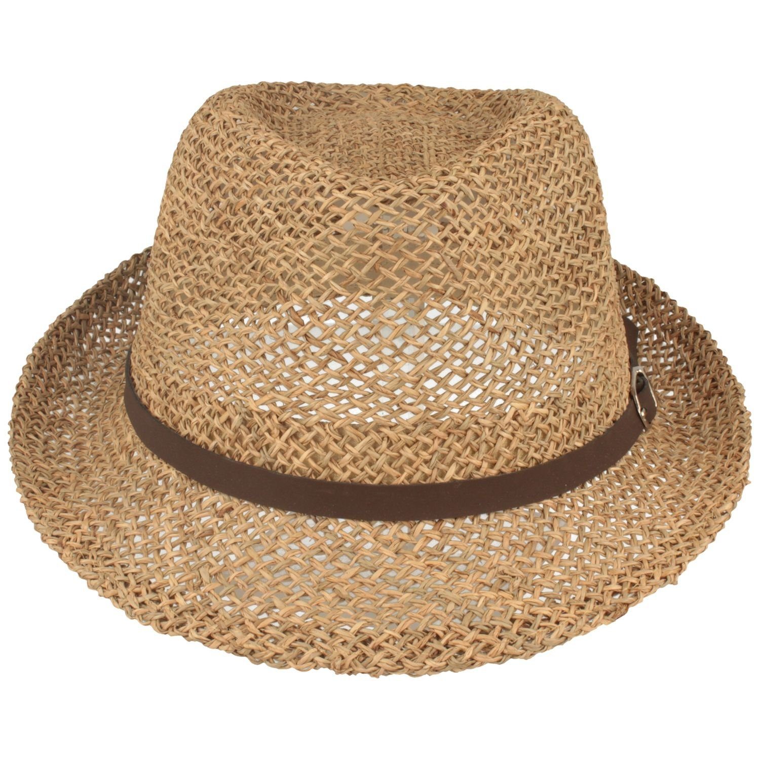 Fiebig Strohhut luftig, mit Kunst-Ledergarnitur