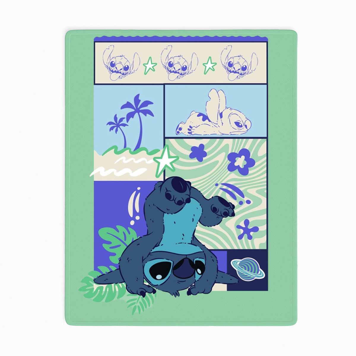 Aymax sprl Tagesdecke Lilo & Stitch Weiche Fleecedecke 110x150 cm für Kinder & Erwachsene