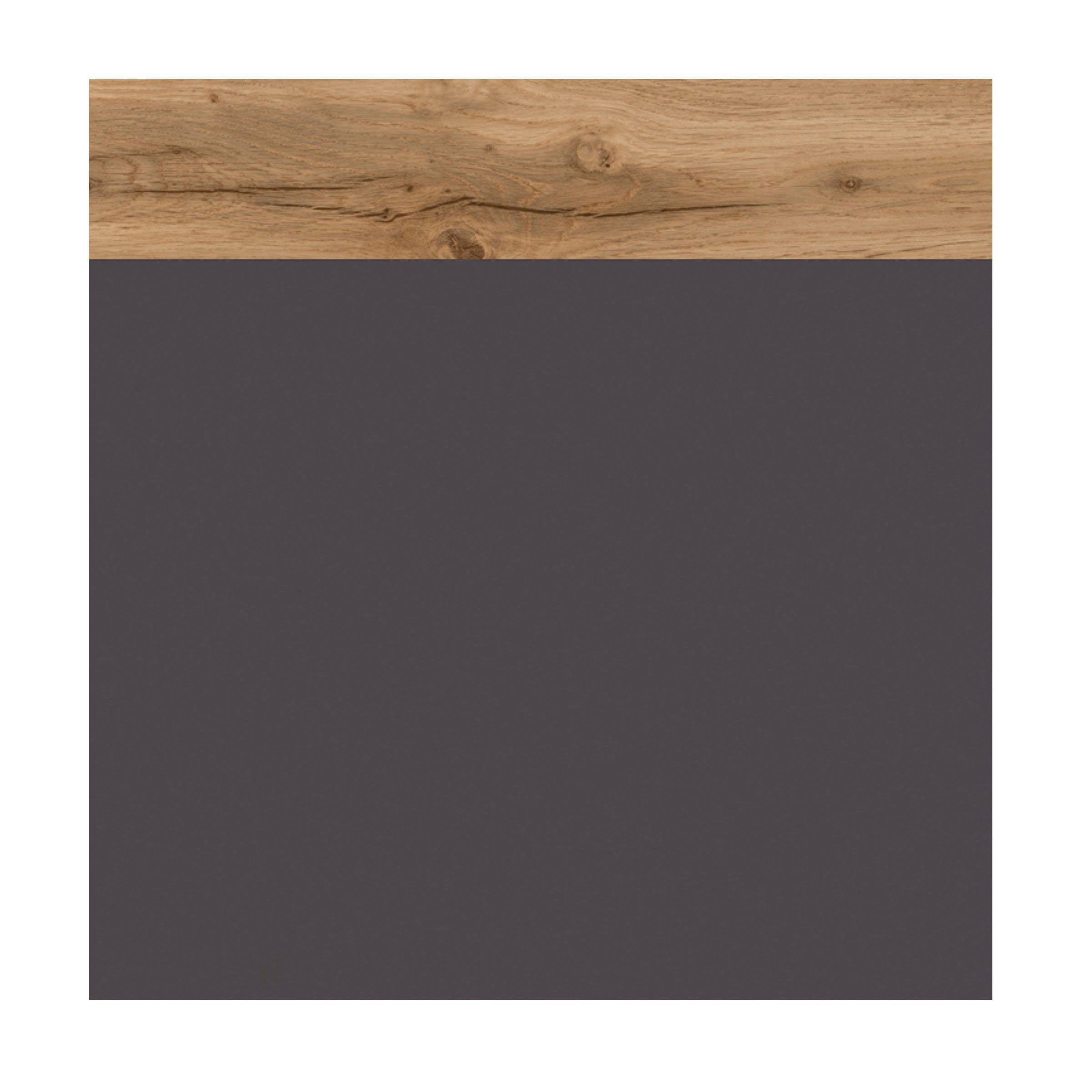 HELD MÖBEL Waschbeckenunterschrank graphit Breite 60 | mattgrau Bad Abdeckplatte mit Schrank, Stubach Baumkante, cm