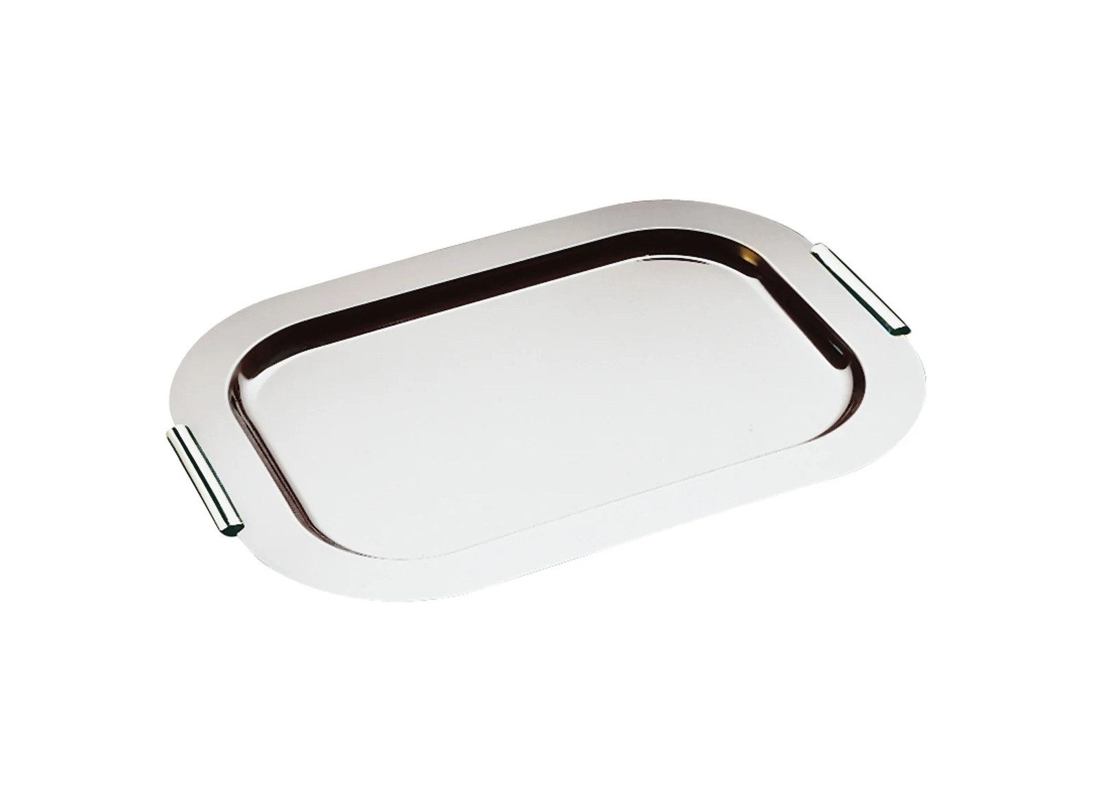 Assheuer & Pott Servierplatte Serviertablett Buffetplatte mit Griffen Edelstahl 18/0 FINESSE 70x48cm, Edelstahl