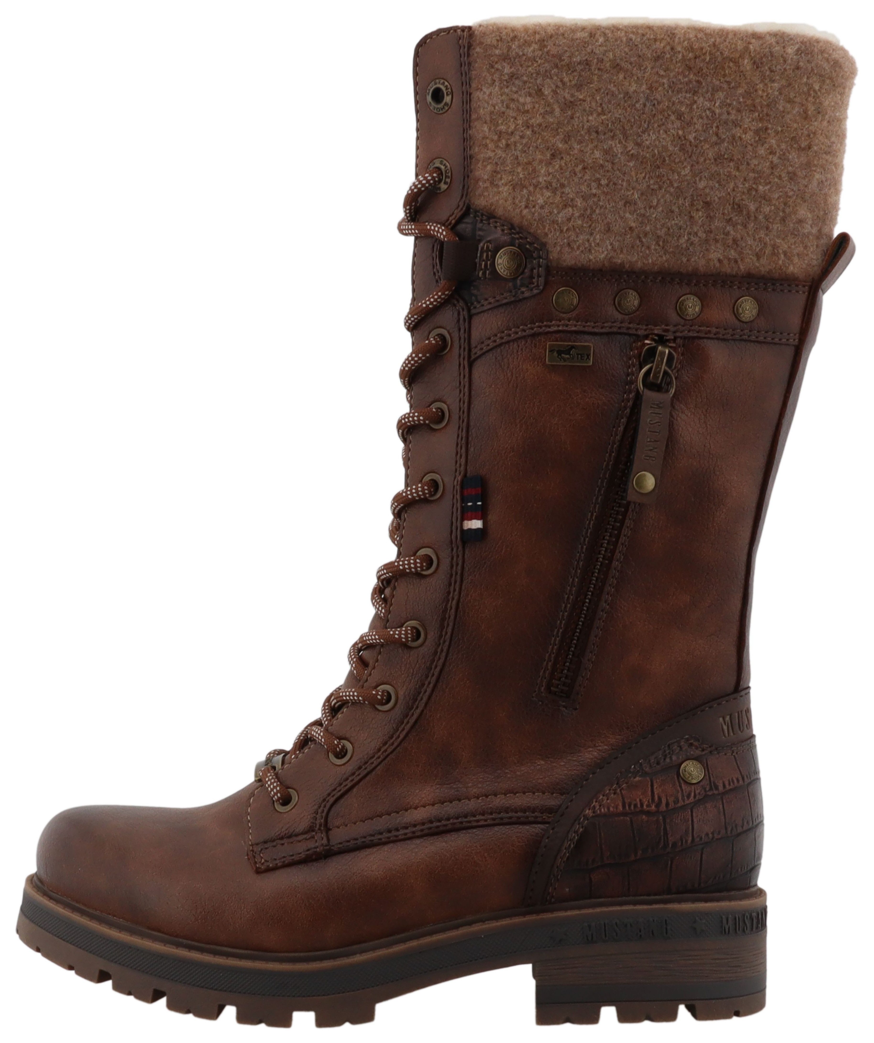 Mustang Shoes Darleen Winterstiefel Schnürstiefel mit Reißverschluss