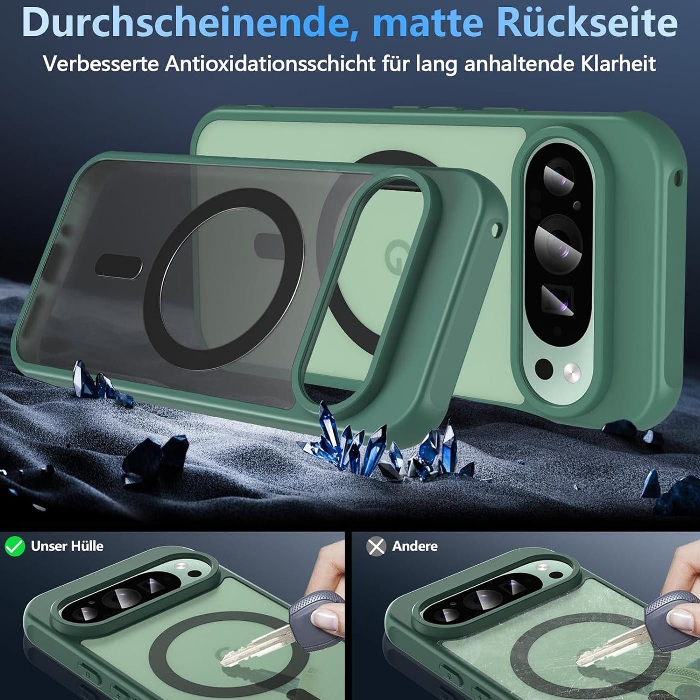 CoolGadget Handyhülle Magnet-Hülle für Pixel 10 Schutzhülle magnetisch 6,3 Zoll, Hülle Matt Stoßfest kompatibel mit QI-Laden Zubehör Kameraschutz Case – Bild 5 von 5
