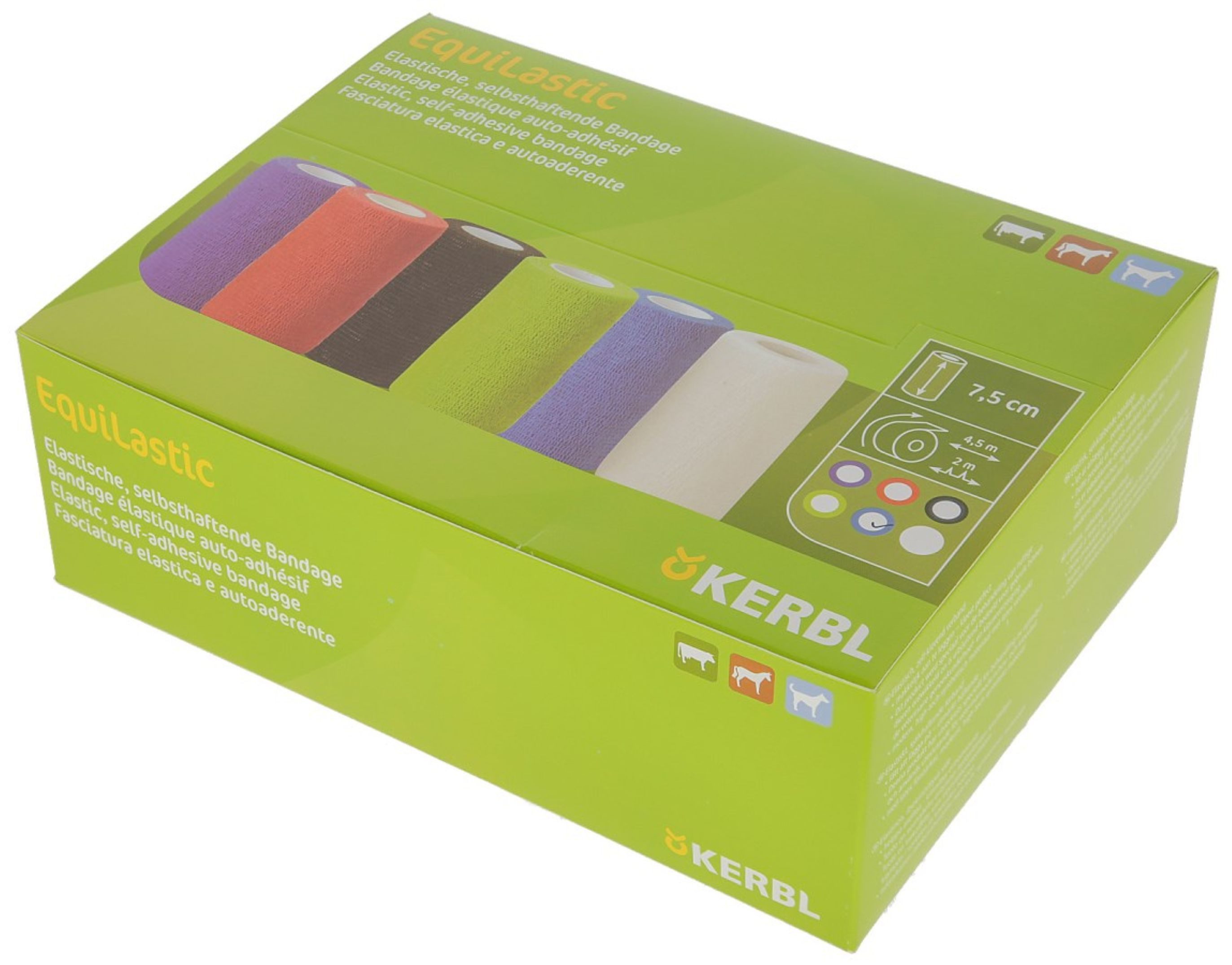 Kerbl Pferdebandage Kerbl EquiLastic selbsth. Bandage, 7.5 cm breit, schwarz, 12 Stück