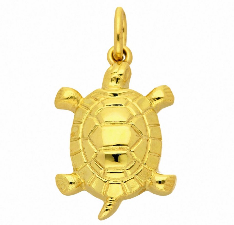 Adelia´s Kette mit Anhänger 585 Gold Anhänger Schildkröte, Schmuckset - Set  mit Halskette