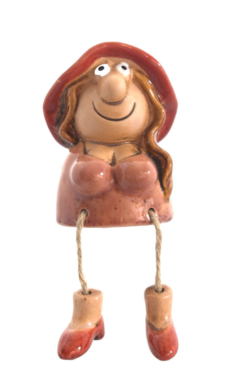 Kaufhaus le petit Dekofigur Gartenstecker Kantenhocker Zaunhocker Frau Oma Deko Skulptur Figur, Kantensitzer Dekofigur Dekoskulptur Dekoobjekt aus Keramik