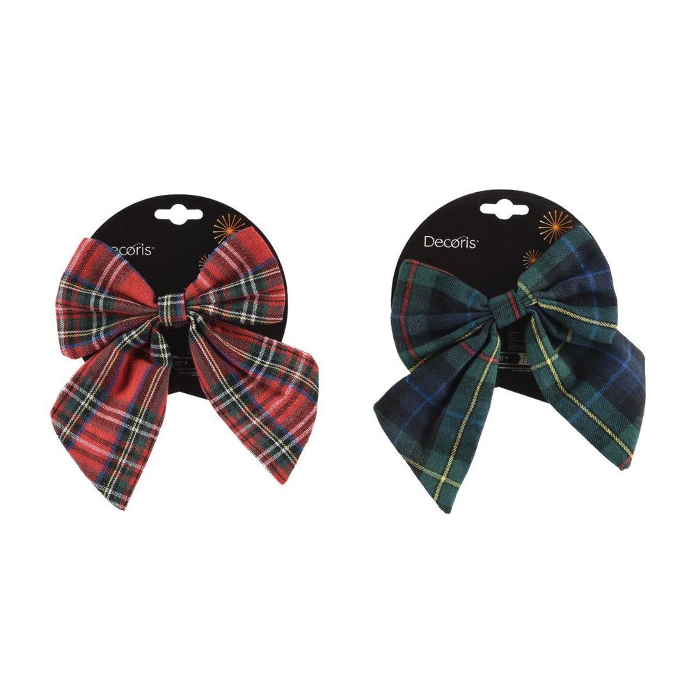 Kaemingk Weihnachtsfigur Dekoschleife - Weihnachten - rot/grün kariert - ca günstig online kaufen