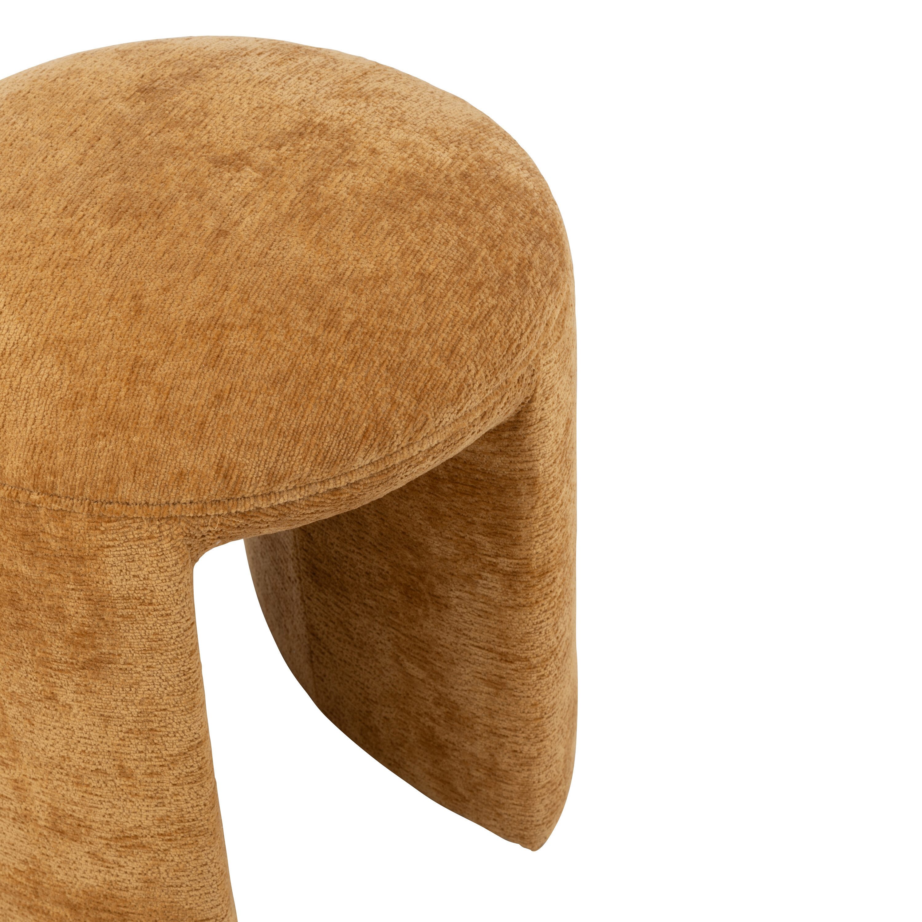 J-line Hocker Hocker Rund Stoff weich Ocker Boho (1 Hocker), gepolstert in extravantem Design