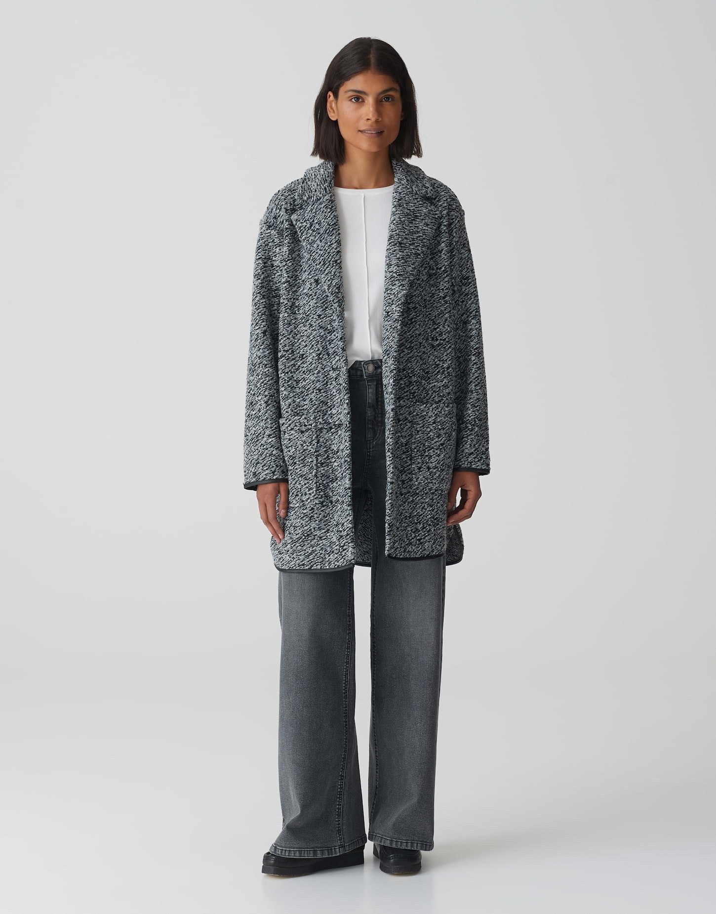 OPUS Langmantel Kurzmantel HALILO REMIX Oversize mit Wolle