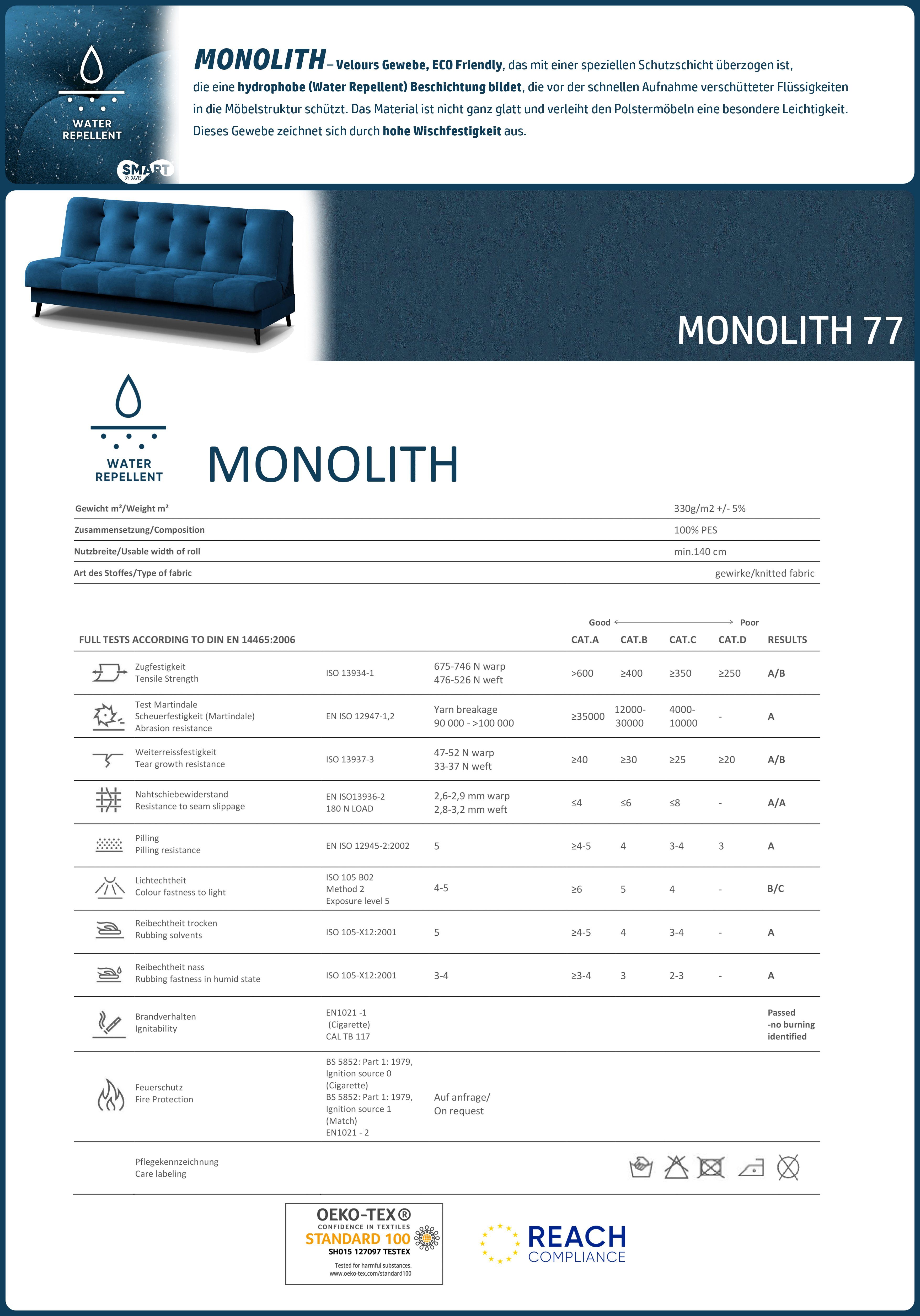 Sitzfläche, (XXL Sitzhocker 131x97 im der cm modernes Format, Design), Vanessa marineblau Beautysofa in 77) Steppungen (monolith